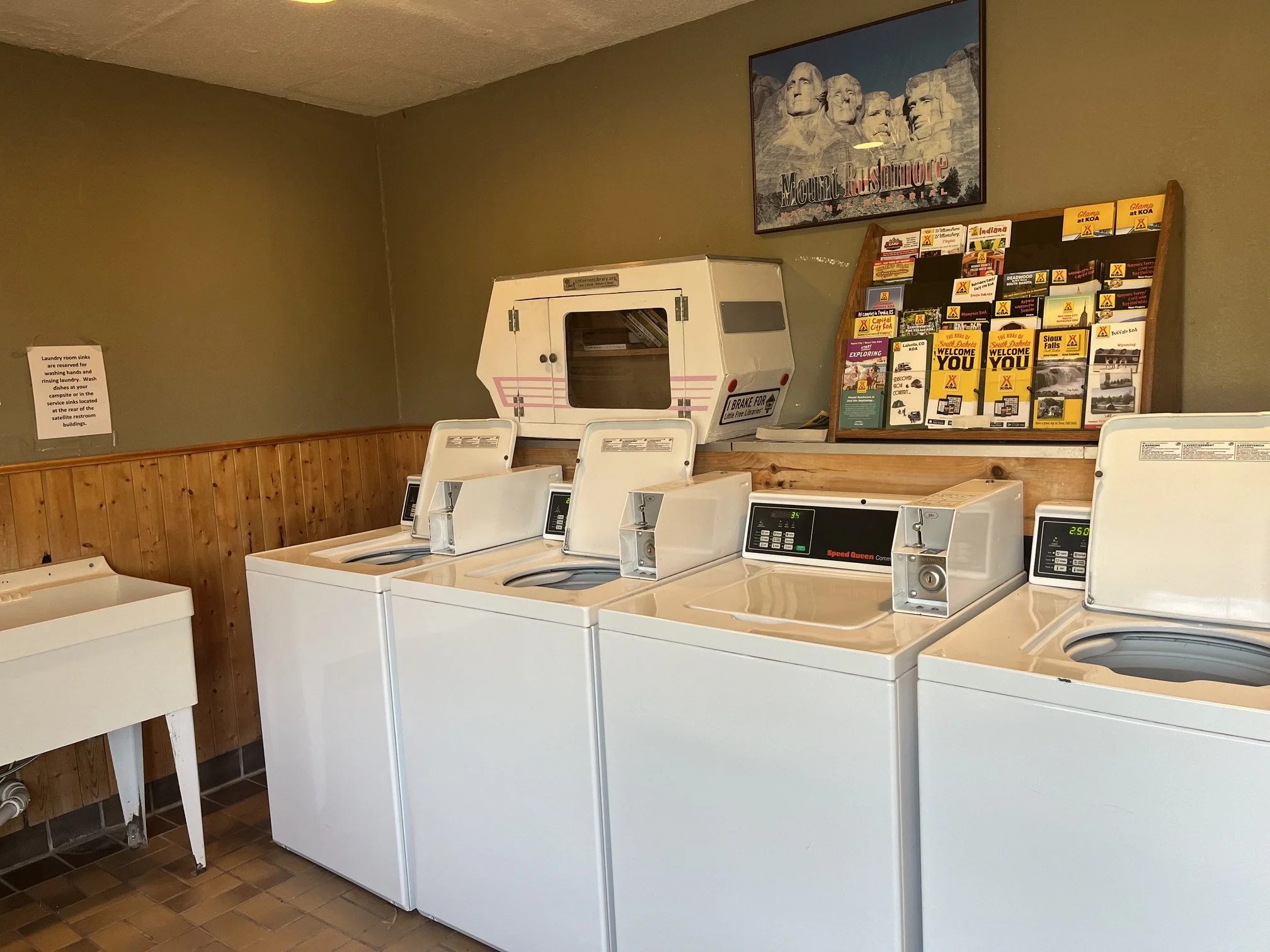 Machines at the laundry room of the Rapid City KOA