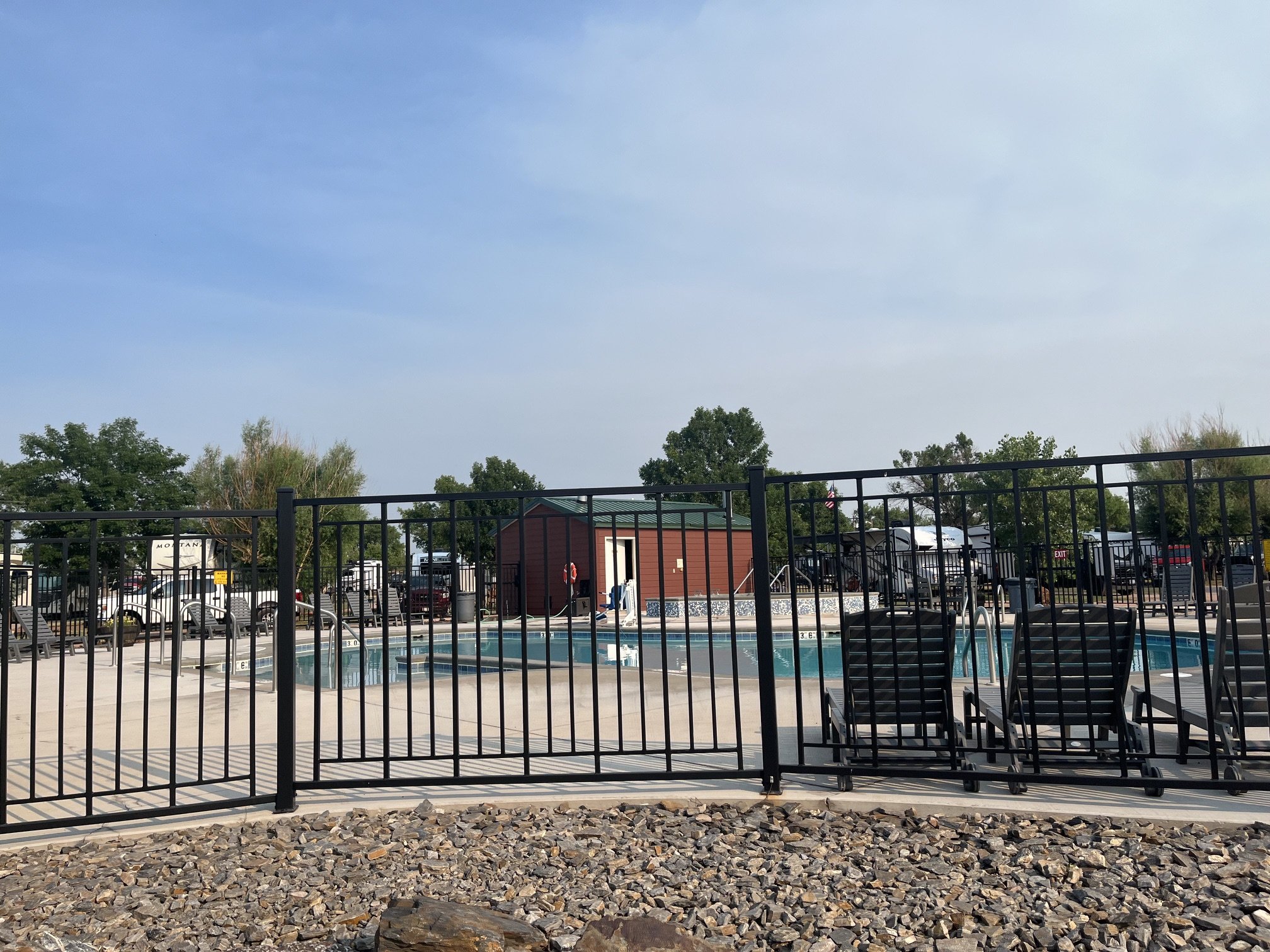 Fenced in pool area at the campground