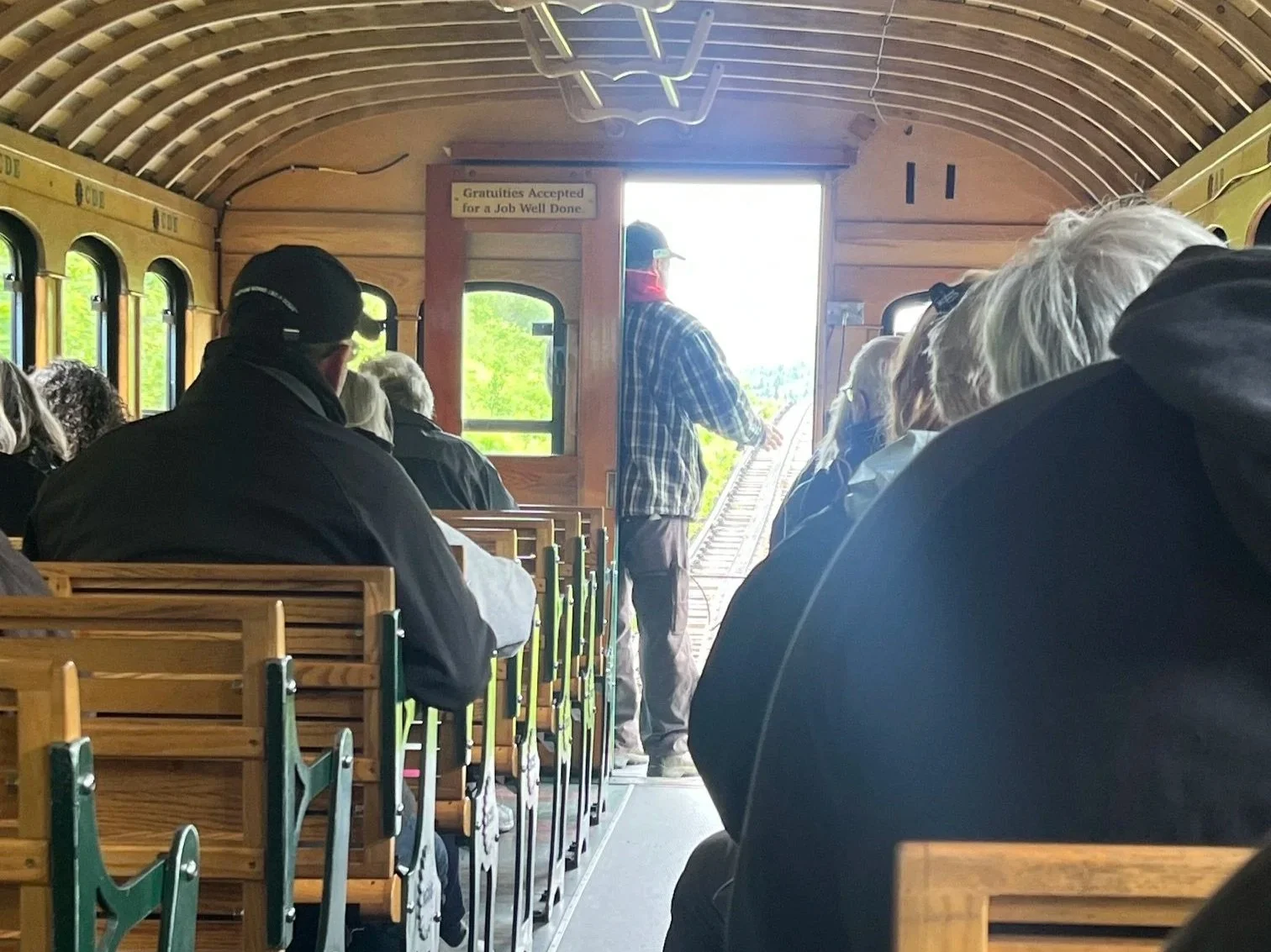 The brakeman on the ascent to Mt. Washington