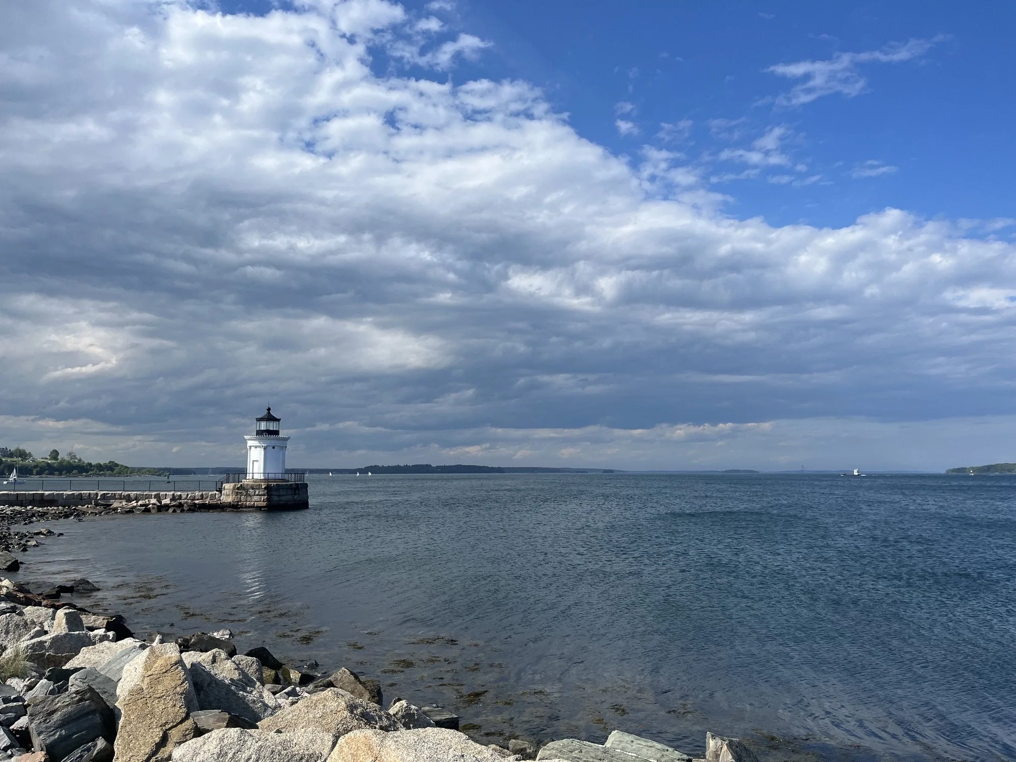 Bug Light with Portland Harbor in the background
