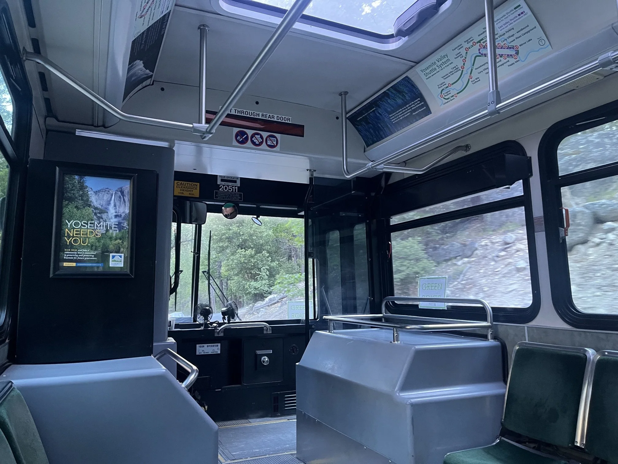 Interior of the Yosemite shuttles