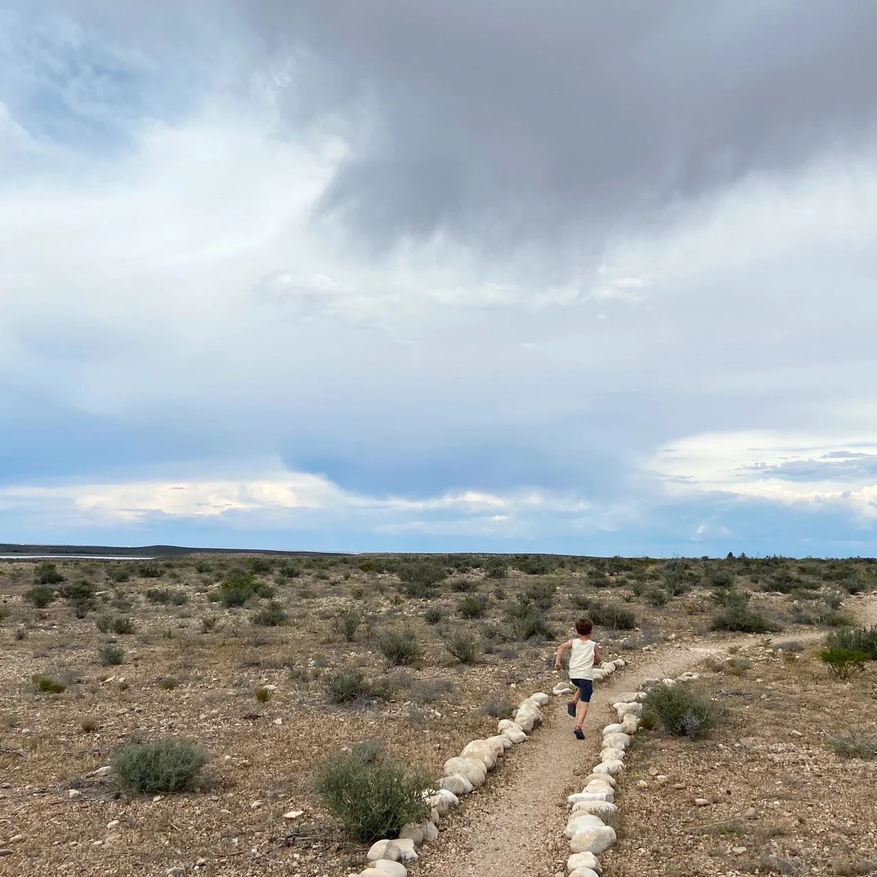 The author's son running on one of the park's trails