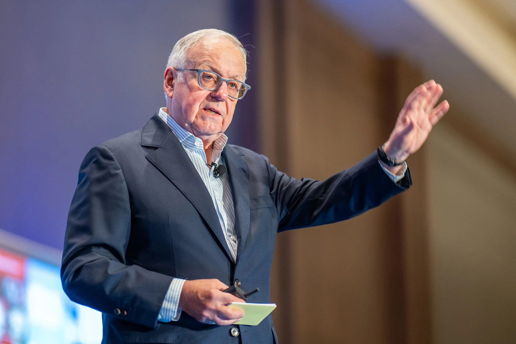 Keynote speaker presenting at the Citywire conference in Austin, Texas.