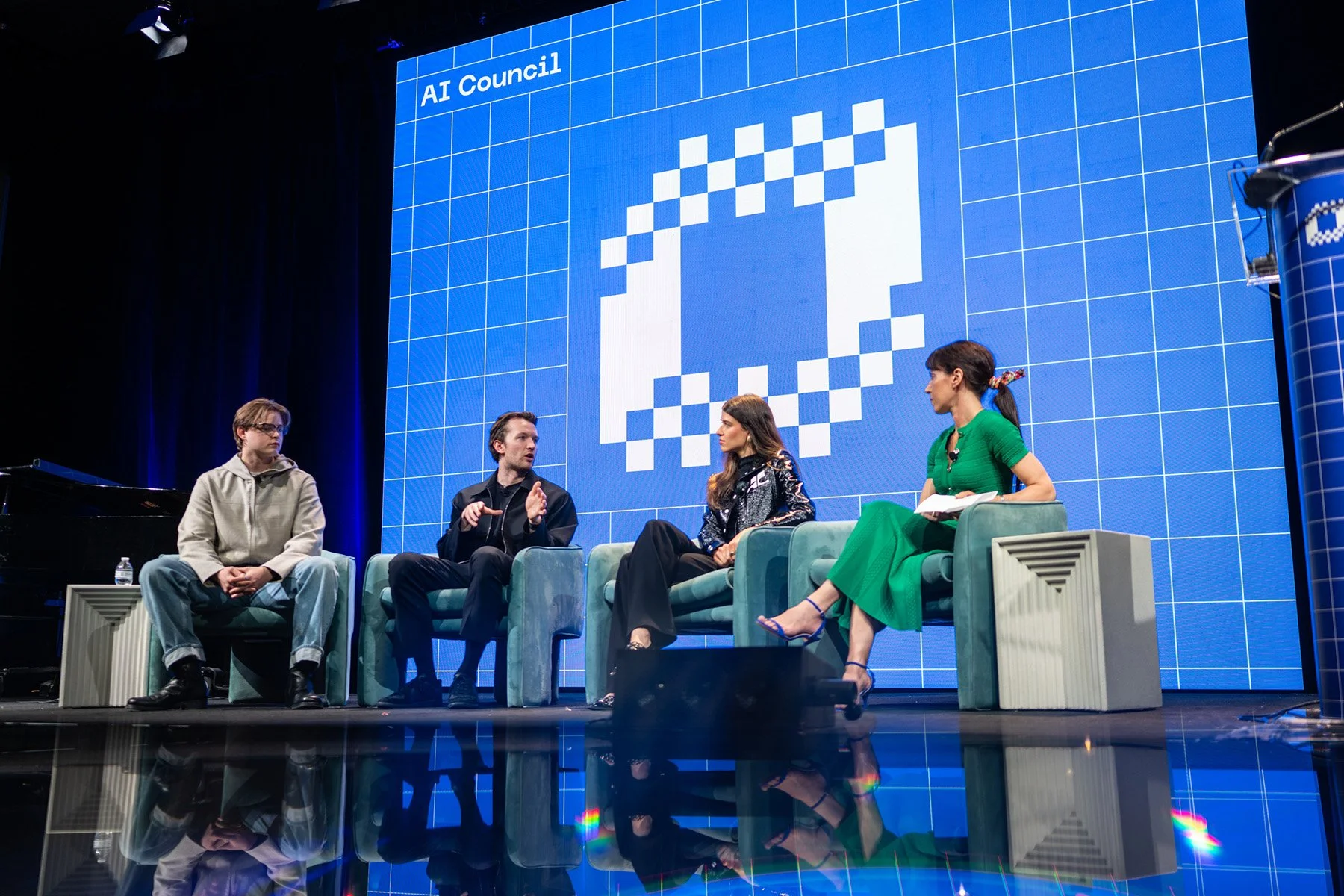 Panel discussion featuring technology leaders during the AI Council conference.