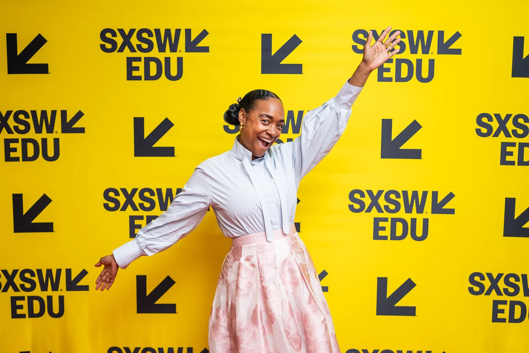 Dr. Maisha T. Winn at the SXSW edu step and repeat