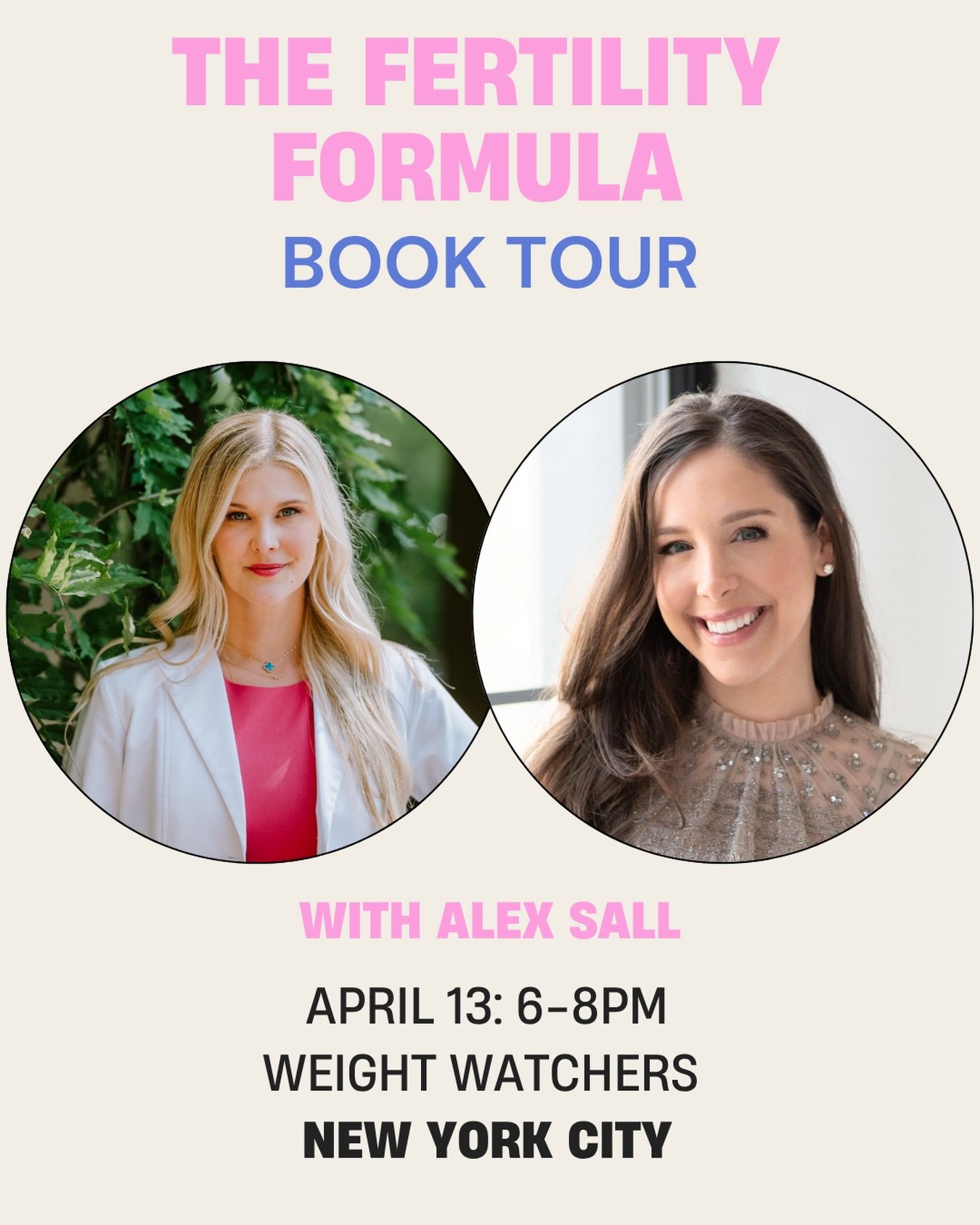 Come see @alsall and I at Weight Watchers in NYC on April 13th for a special pre-launch book event!!! First 50 people get an early release copy of my book!

Join us for an empowering conversation on modern fertility. We will discuss decoding hormones