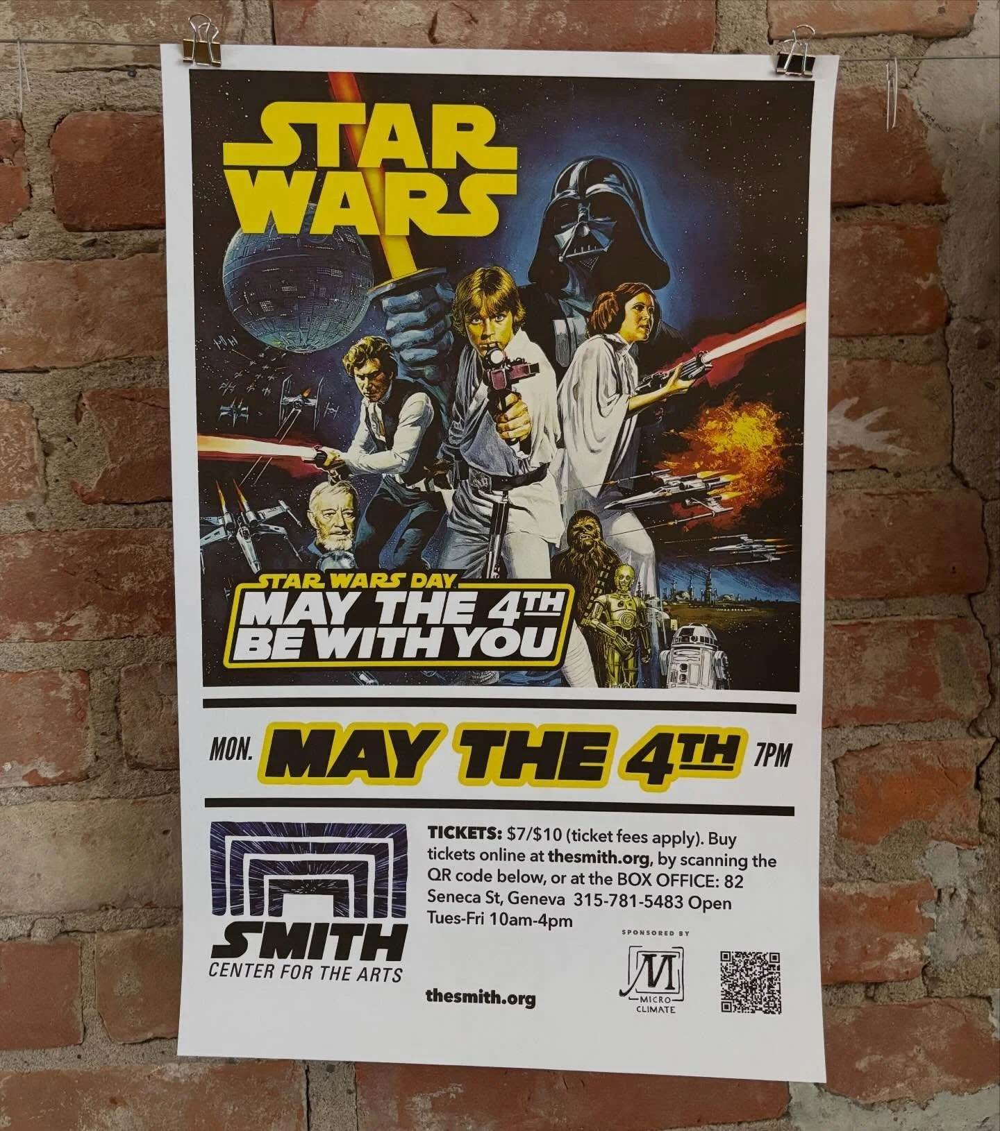 MICRO MONDAYS: A New Hope. We&rsquo;re sponsoring a screening of Star Wars Episode IV at the @smithoperahouse to honor the return of Micro Mondays for the upcoming summer season. Drop by your local wretched hive of scum and villainy (that&rsquo;s us)