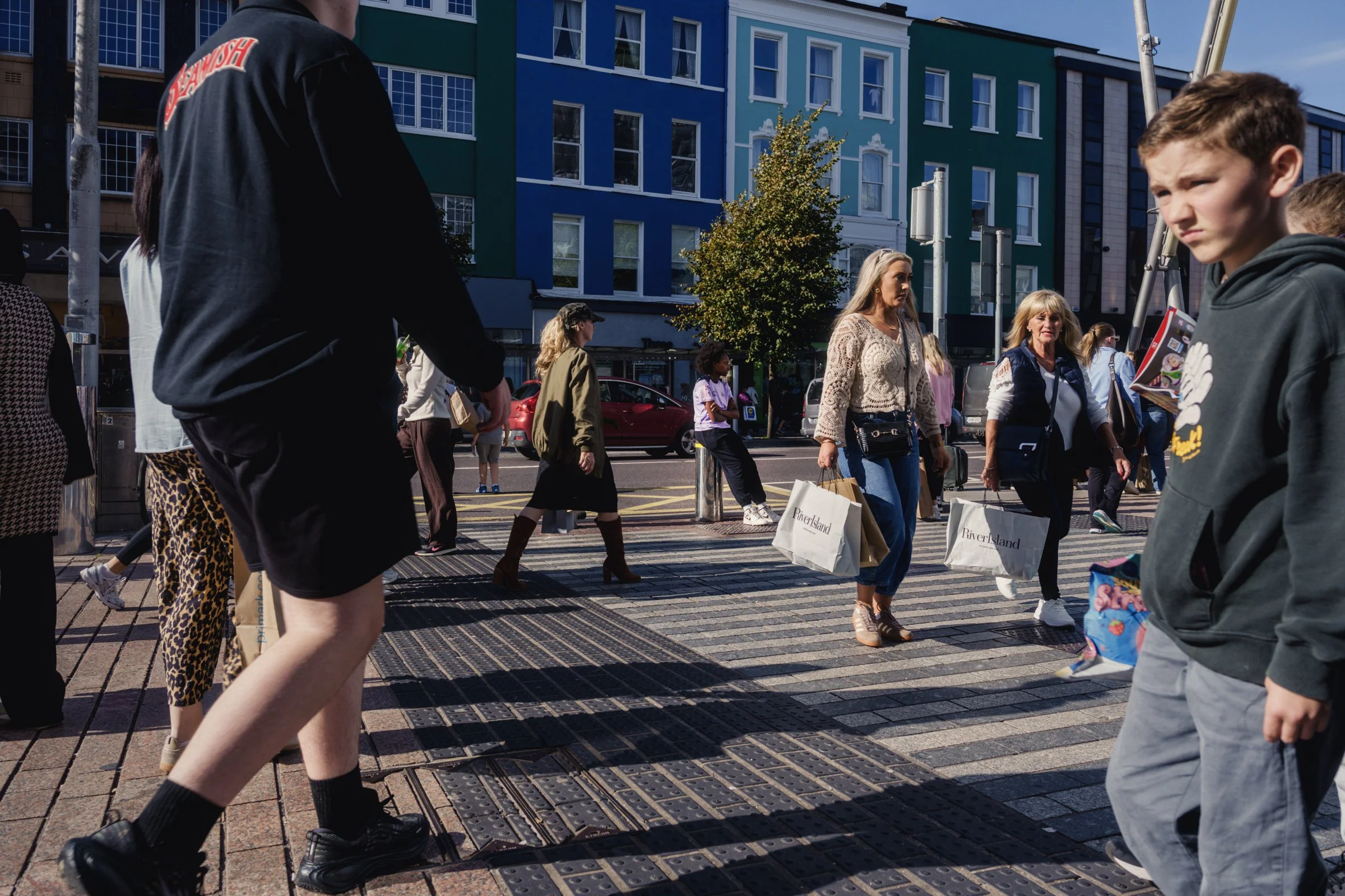 Busy shoppers in Cork City Centre on a beautiful autumn Saturday, Cork City, Ireland, 2026 photographed by Dave Haworth