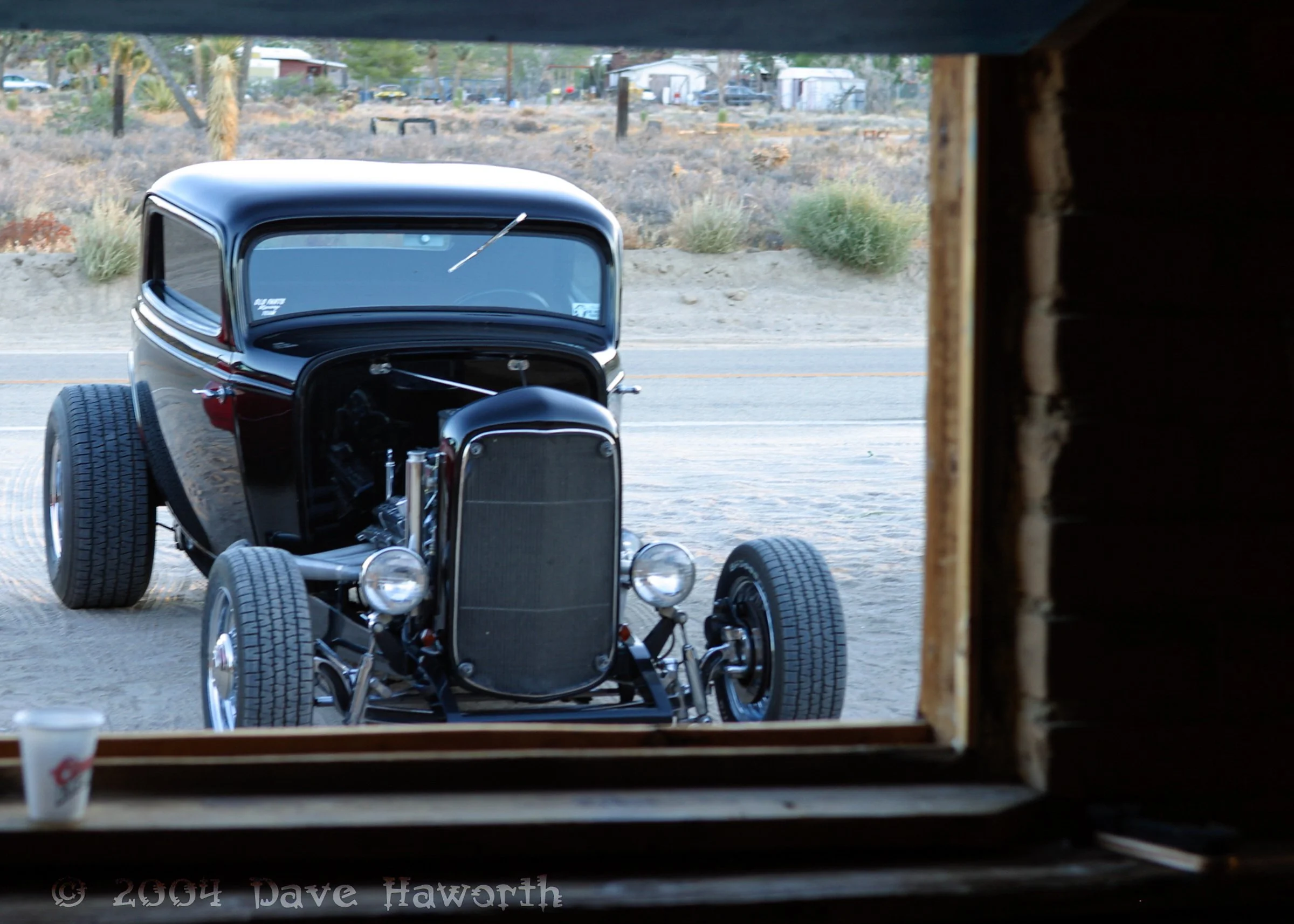 1932 Ford 'Deuce' hot rod outside Pappy & Harriett's in Pioneer Town, CA, 2004