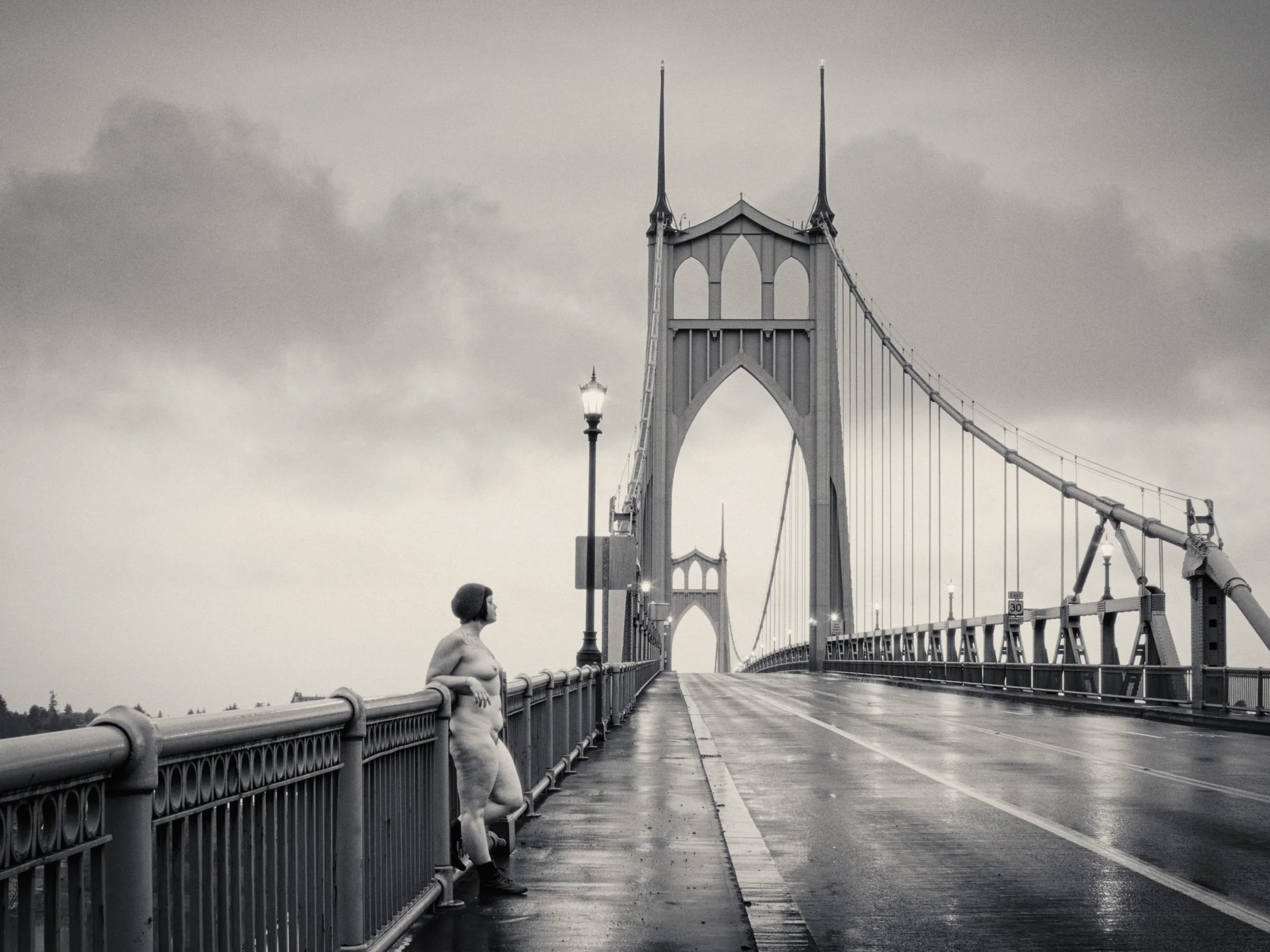 Bridgetown Nudes, Benny, St. John's Bridge, Portland, Oregon, USA 2014