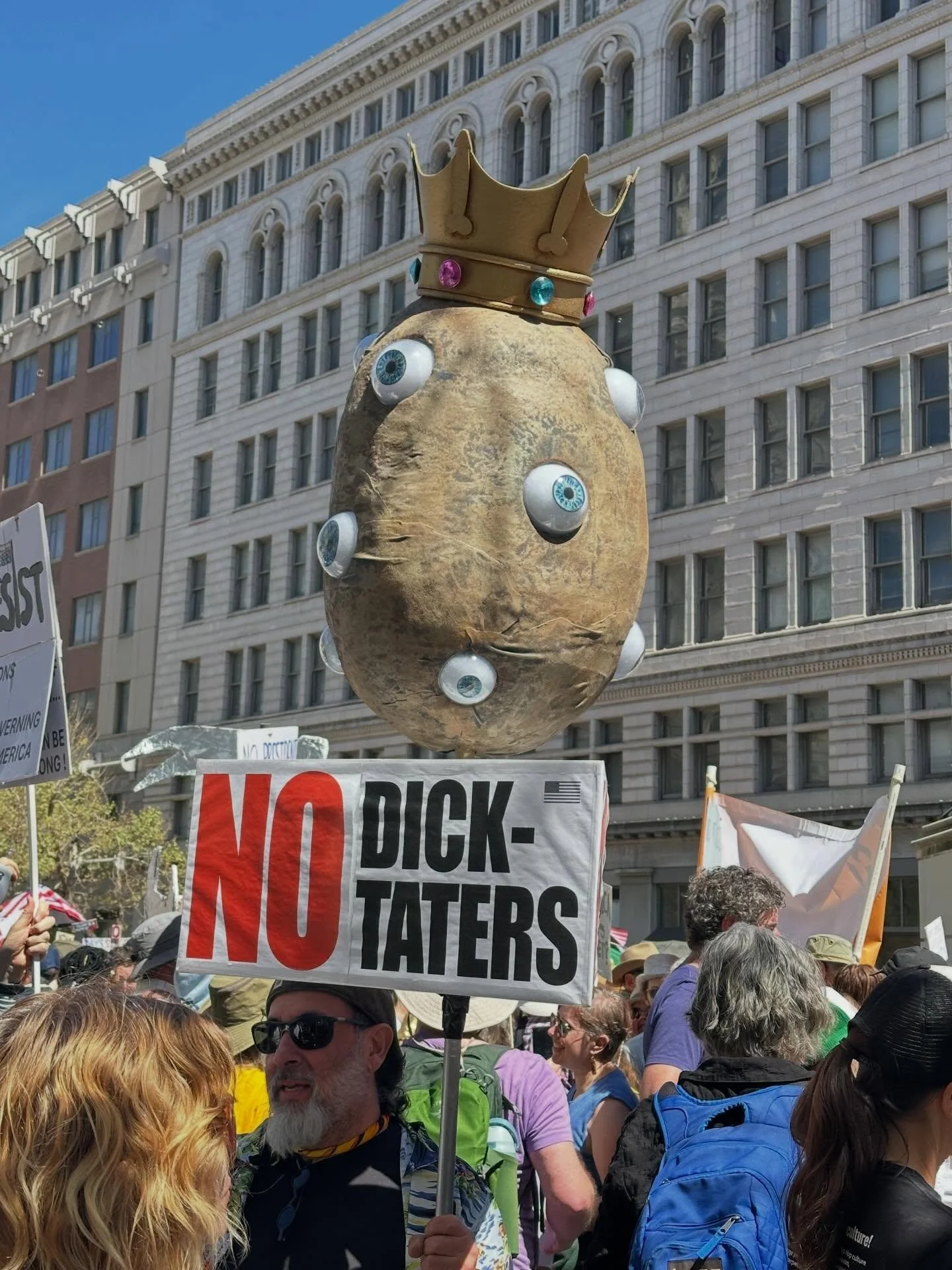 Spotted at the Oakland march today and had to laugh&hellip;
&ldquo;No dick-taters&rdquo; 

Sometimes humor says it better than anything else.

There was something powerful about being out there with so many people - a community of people that don&rsq