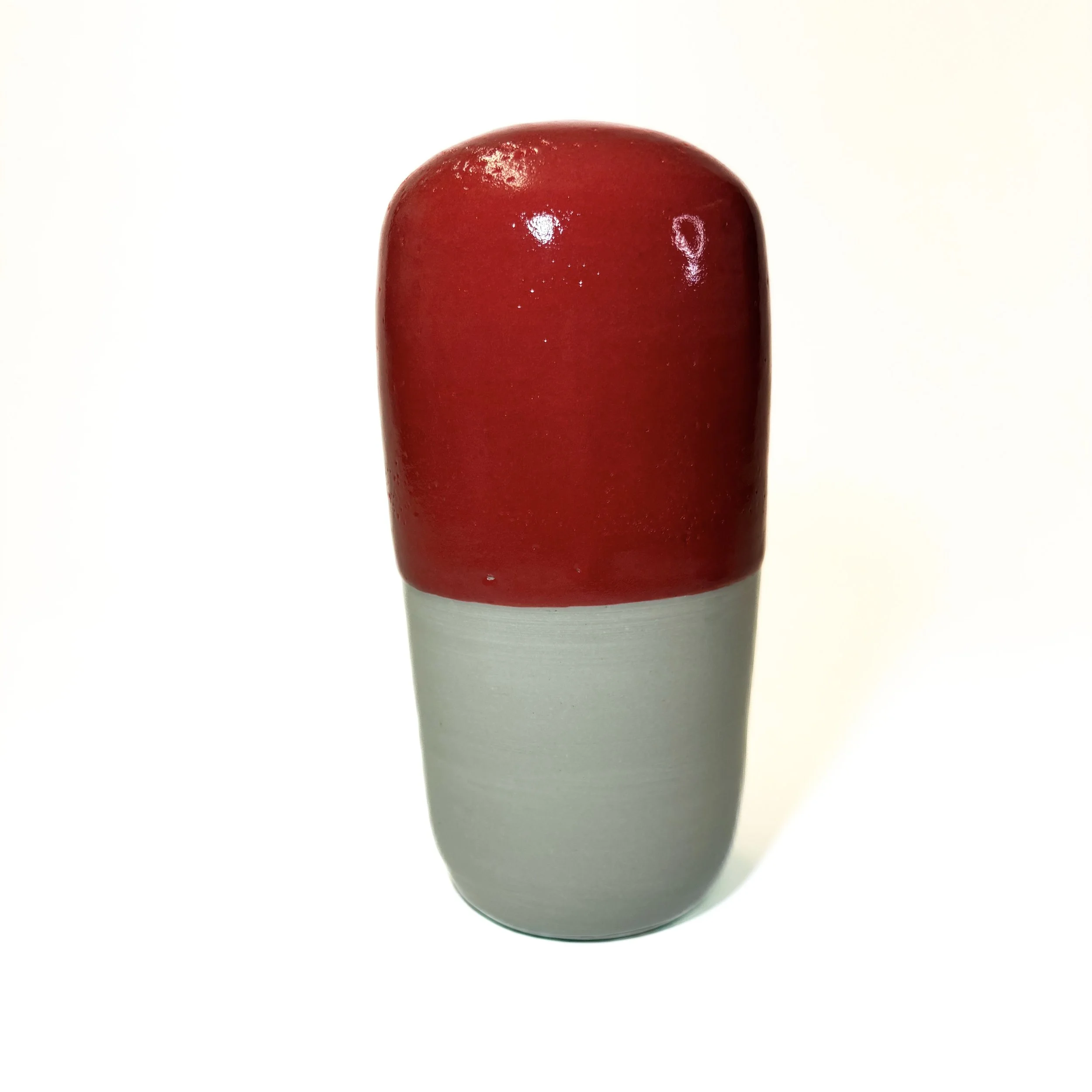 Handcrafted Red Pill Ceramic Sculpture