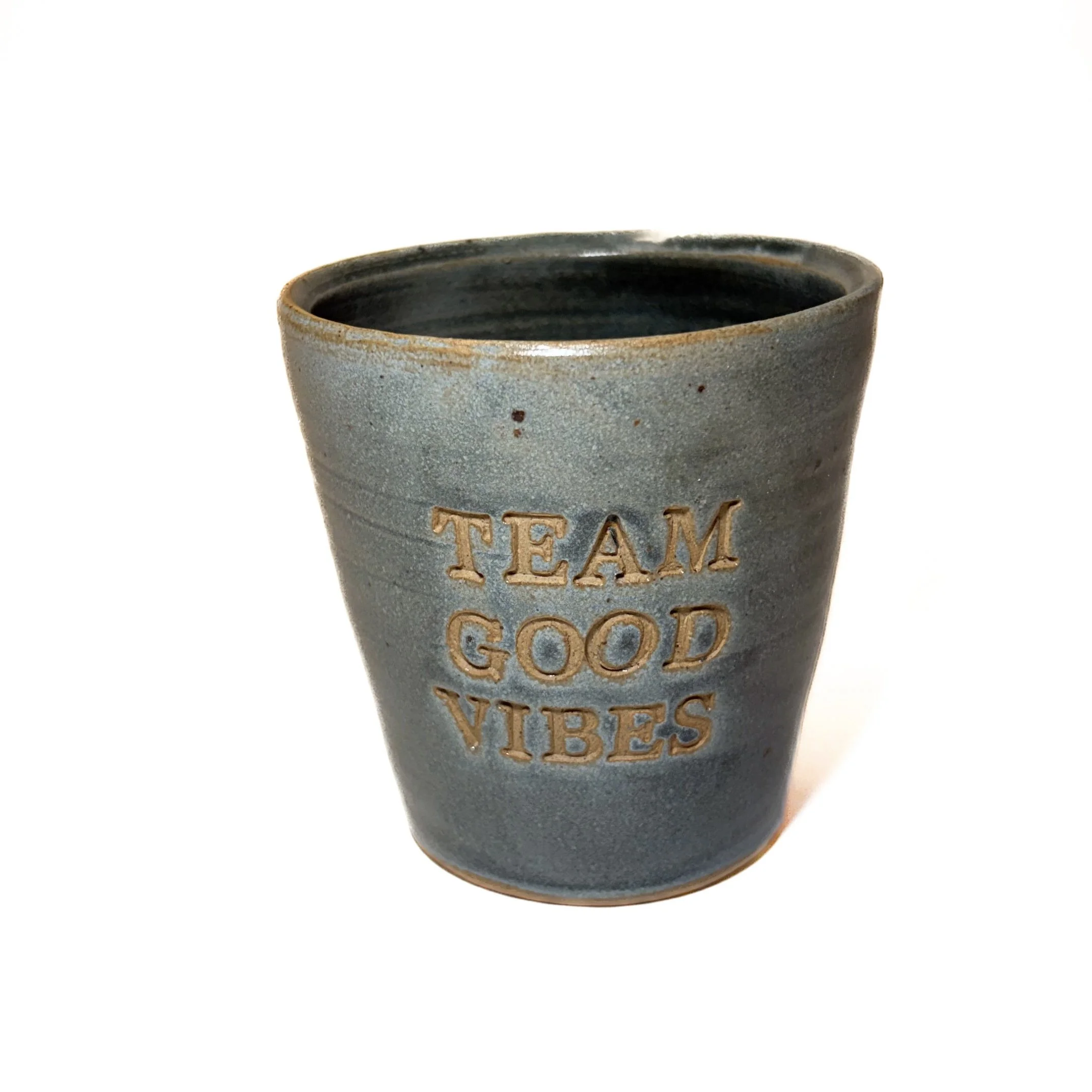 'Team Good Vibes' Handmade Ceramic Mug. Free postage