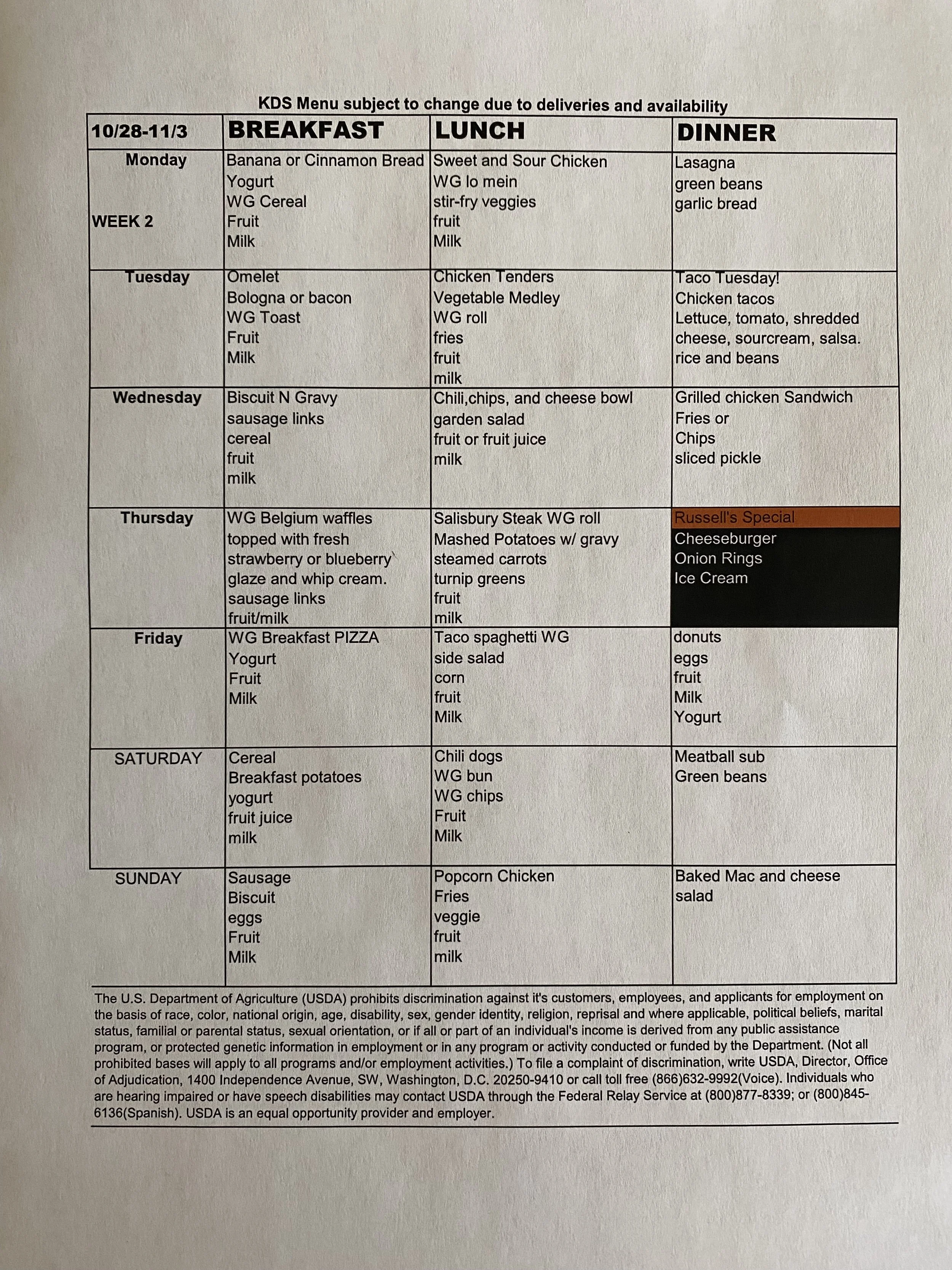 Menus
