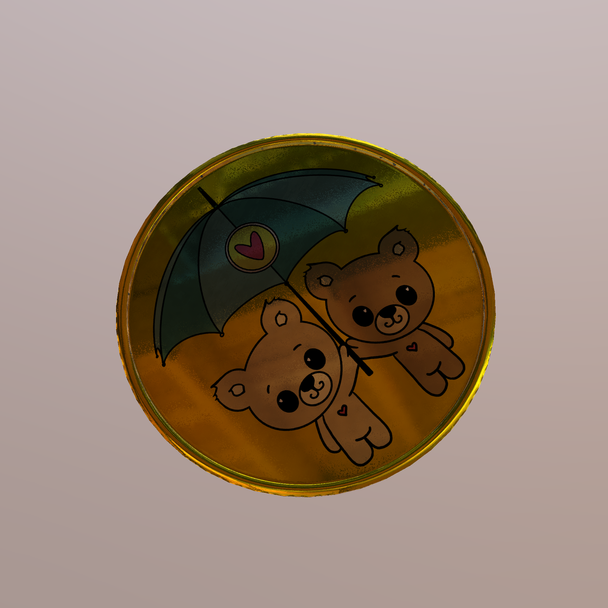 This is a rendering of a 3D coin.