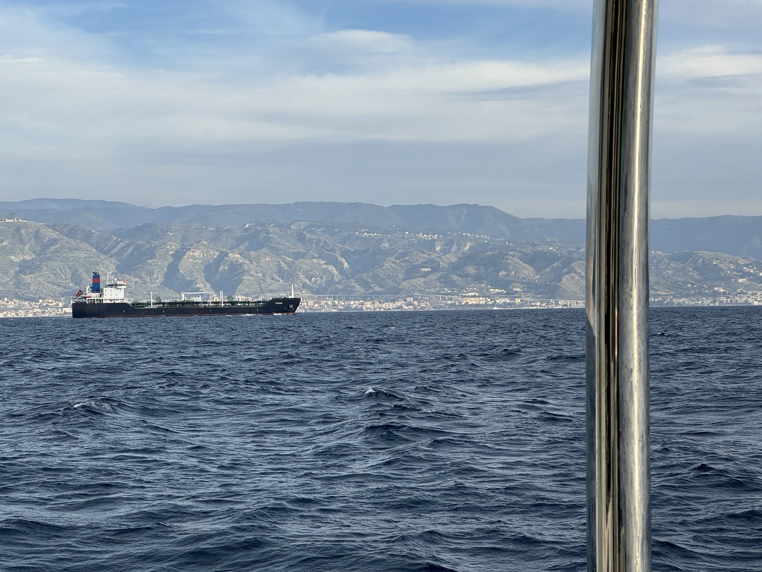   Traffic approaching the Strait  