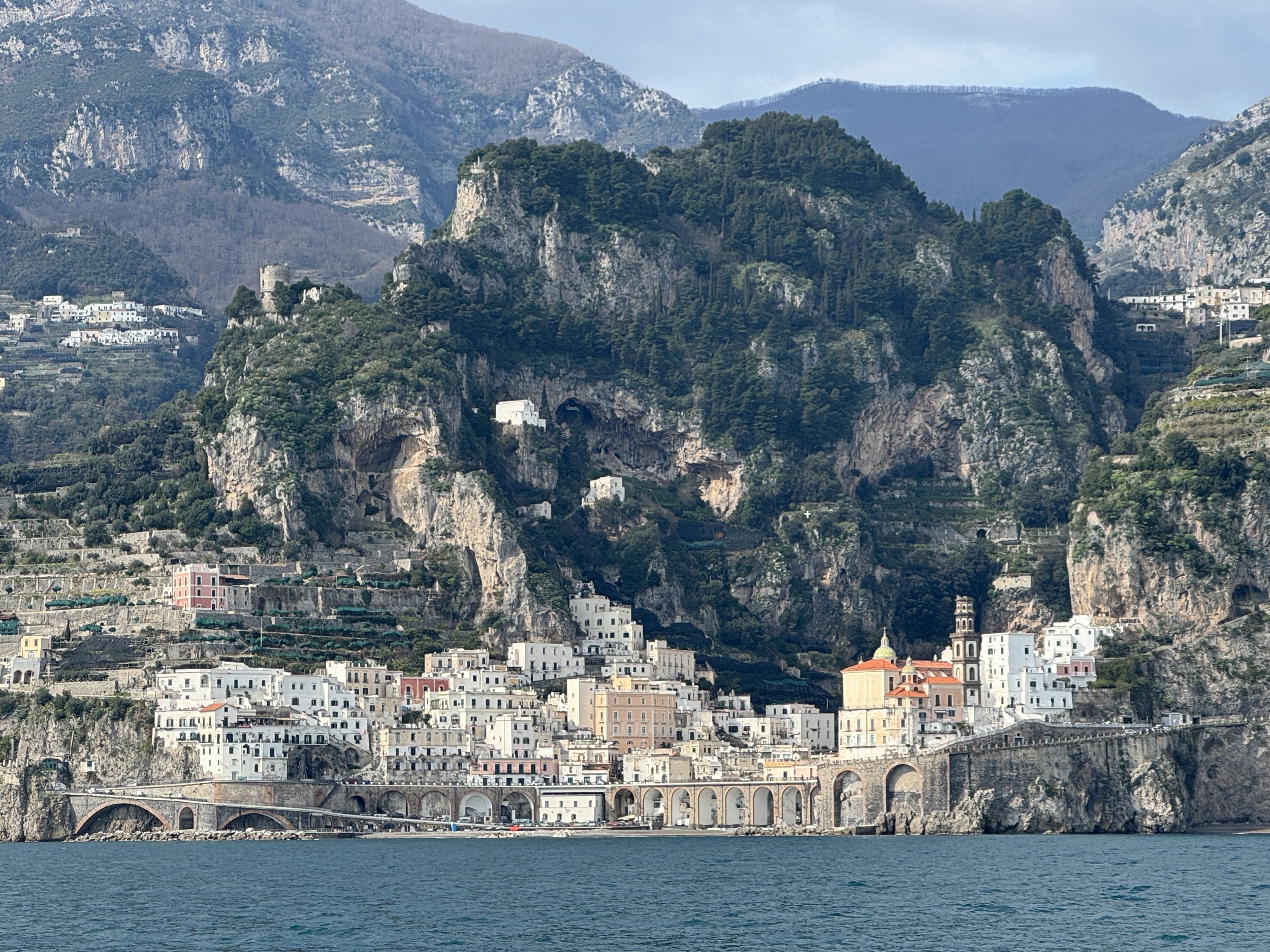   Cruising past Ravello, Amalfi Coast.  