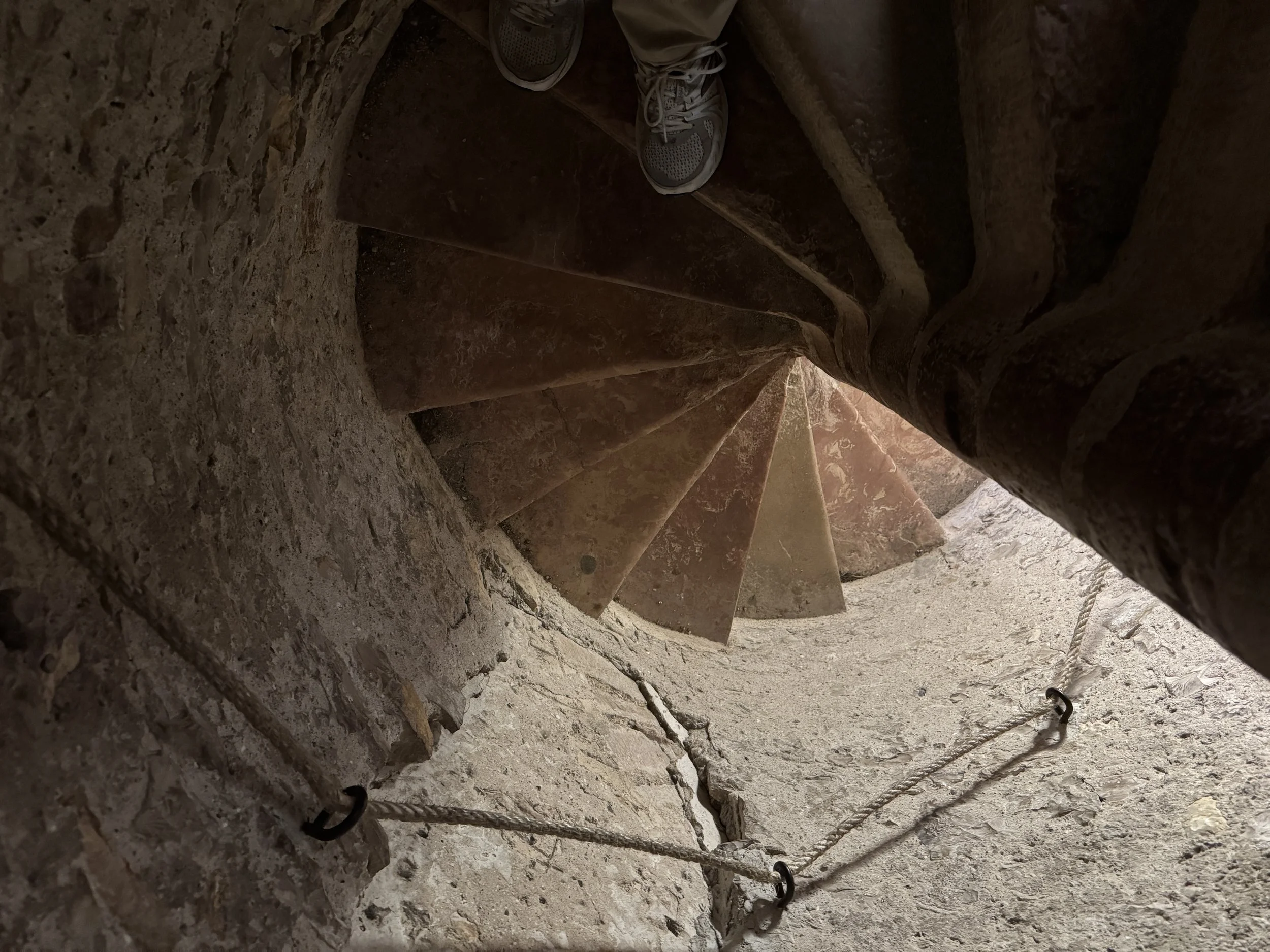   Down into the crypt.  