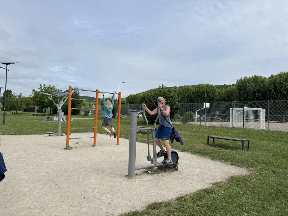   Lorrie and I exercised!  