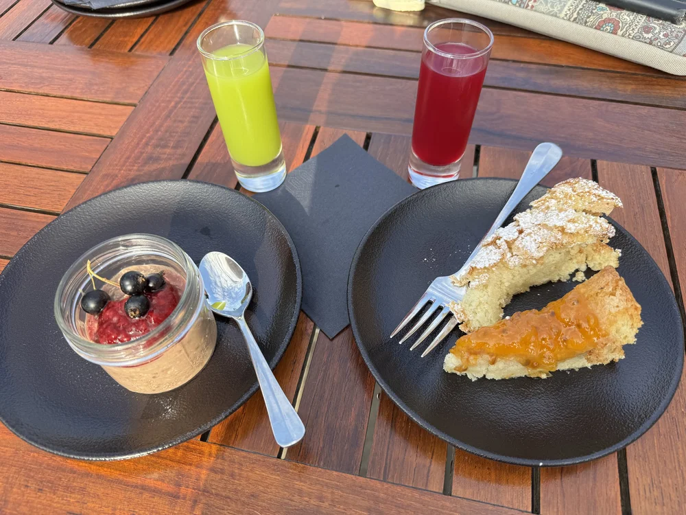   Breakfast buffet with your choice of a kale shot with ginger and/or a beetroot shot with fennel. Naturally I had both!  