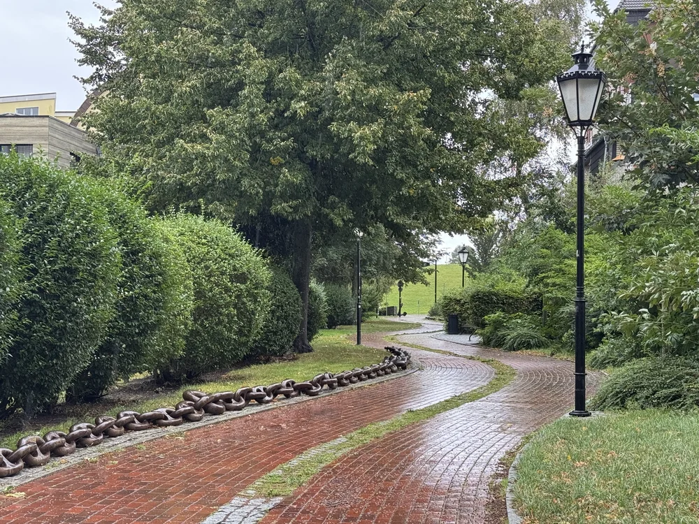   Back up and over the dike to the marina.  