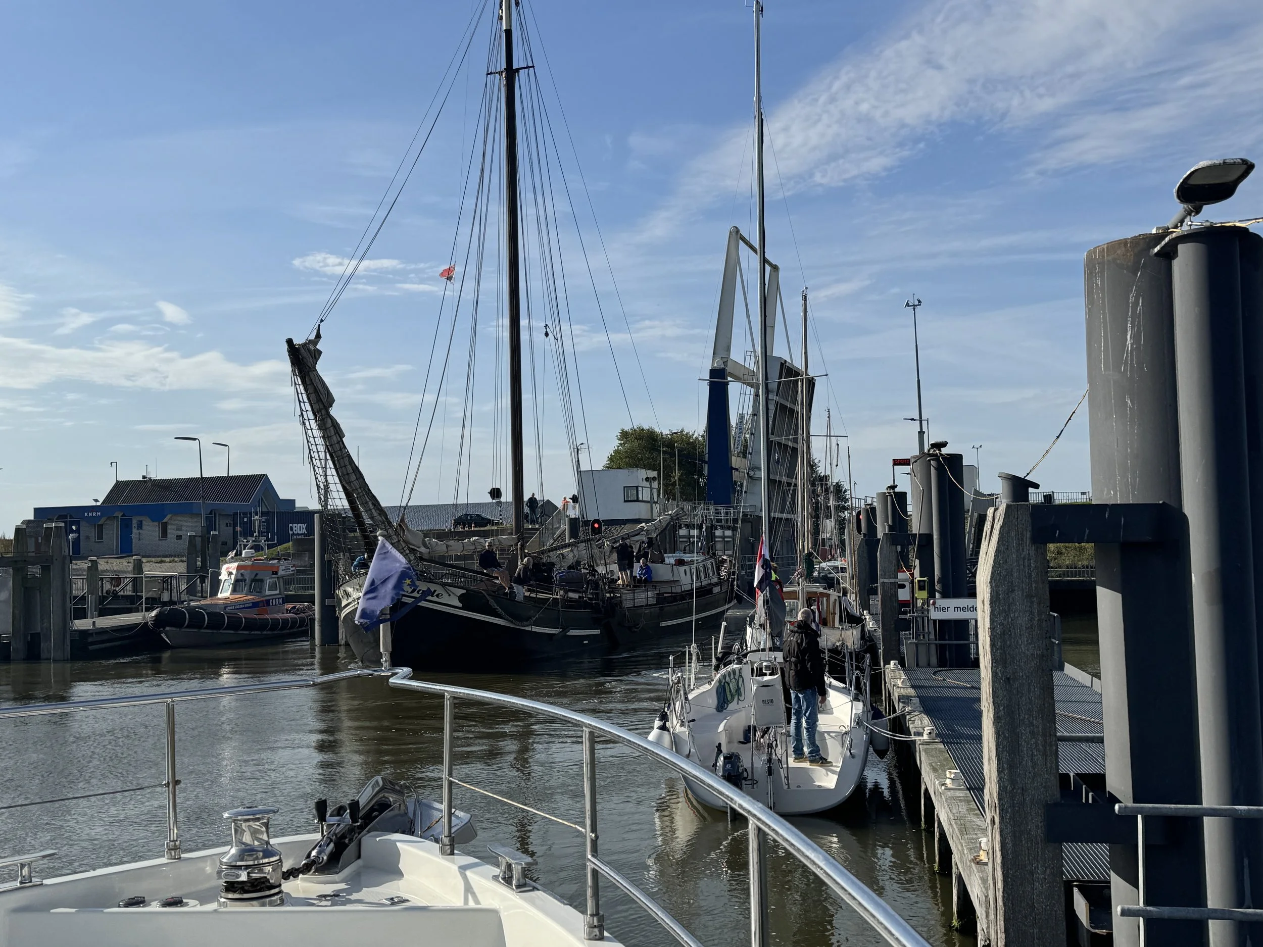   Waiting to enter the lock  