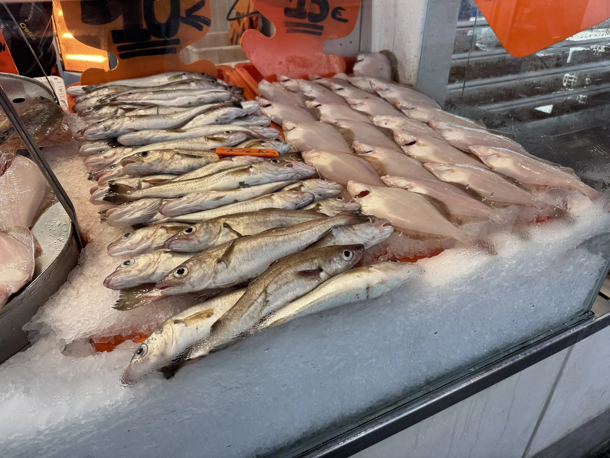   Walked through the fish market on the way to the train station.  