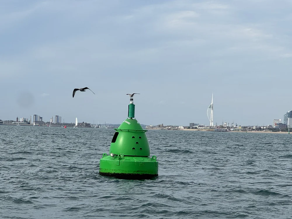   Portsmouth Harbor with landmark Spinnaker Tower in the background  