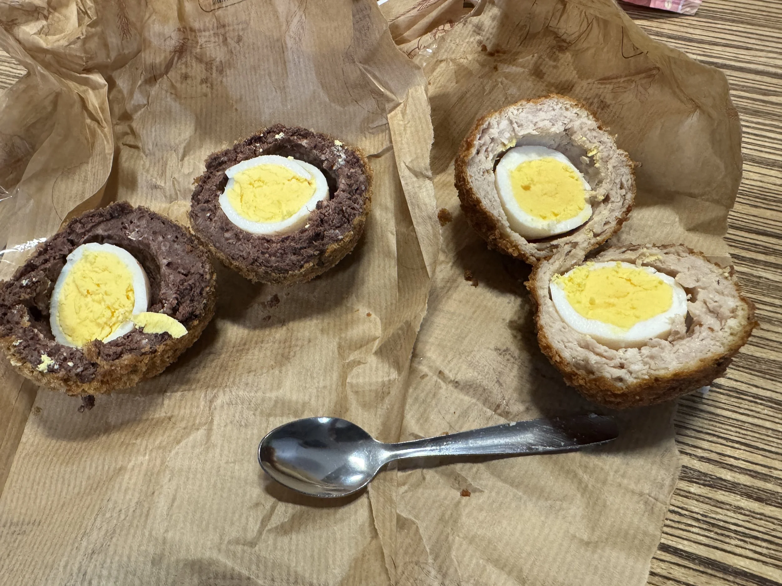   Snacked on Scotch eggs  