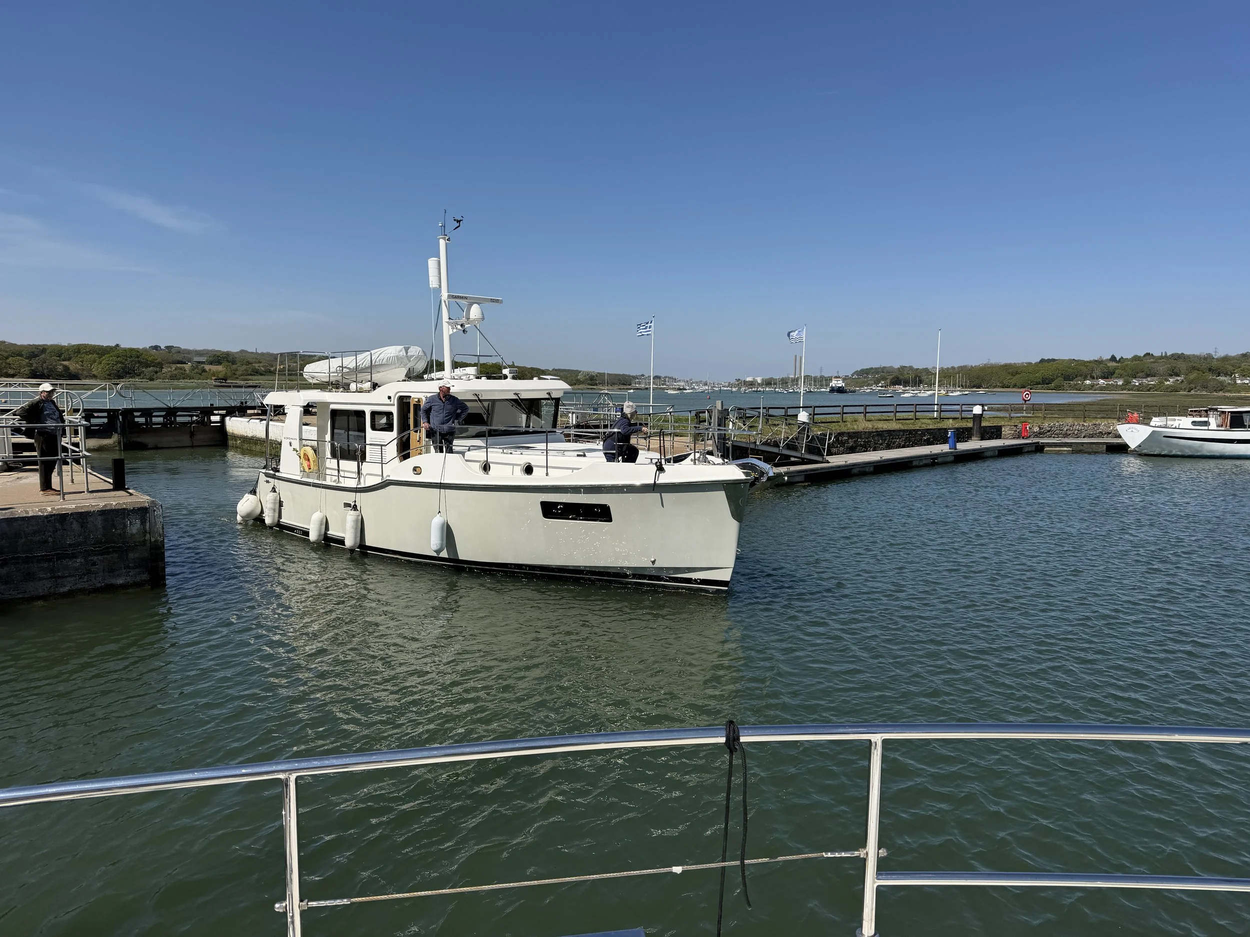   A sister ship arrives in the marina.  