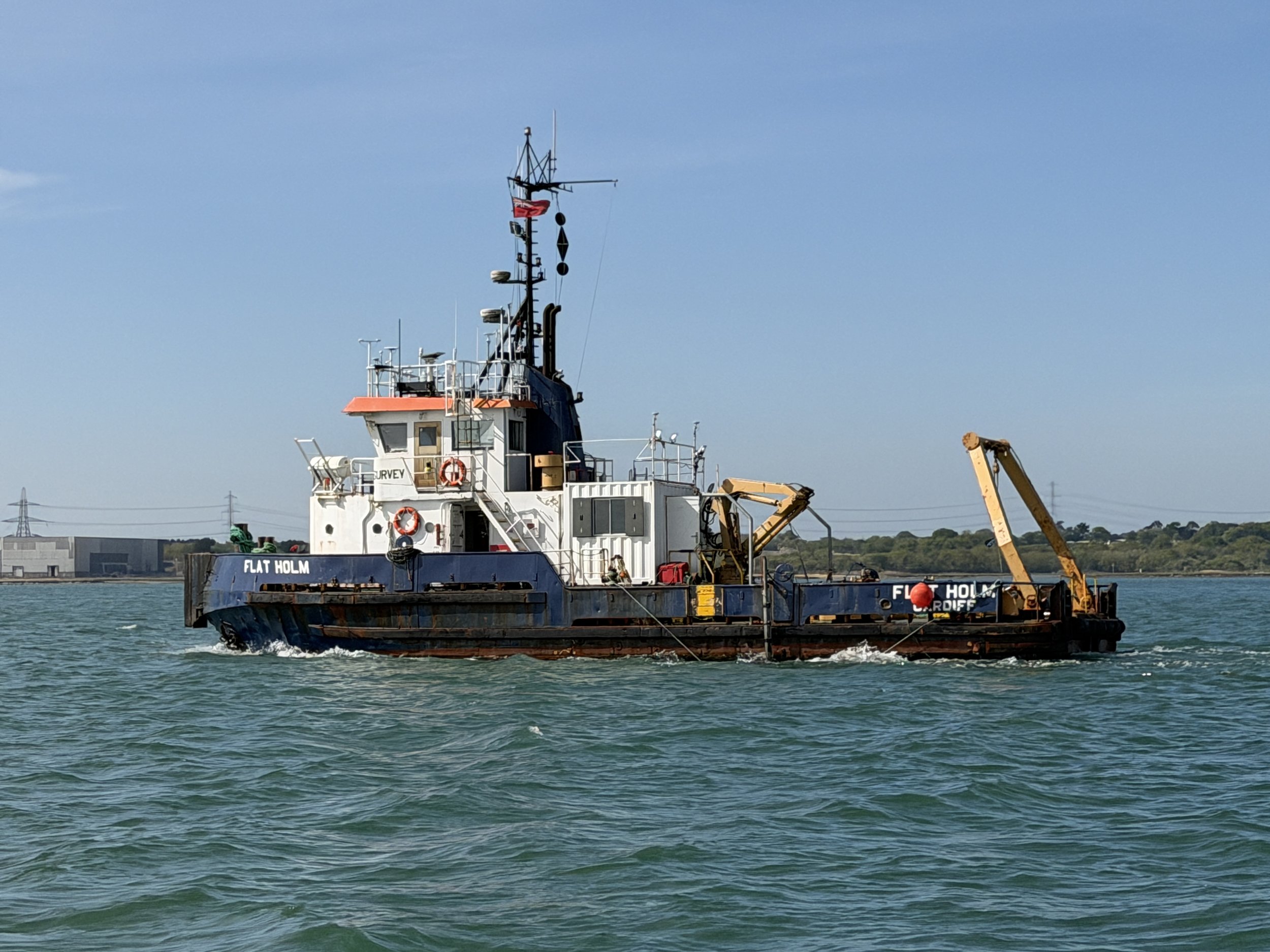   Obligatory pic of a survey vessel running survey lines.  