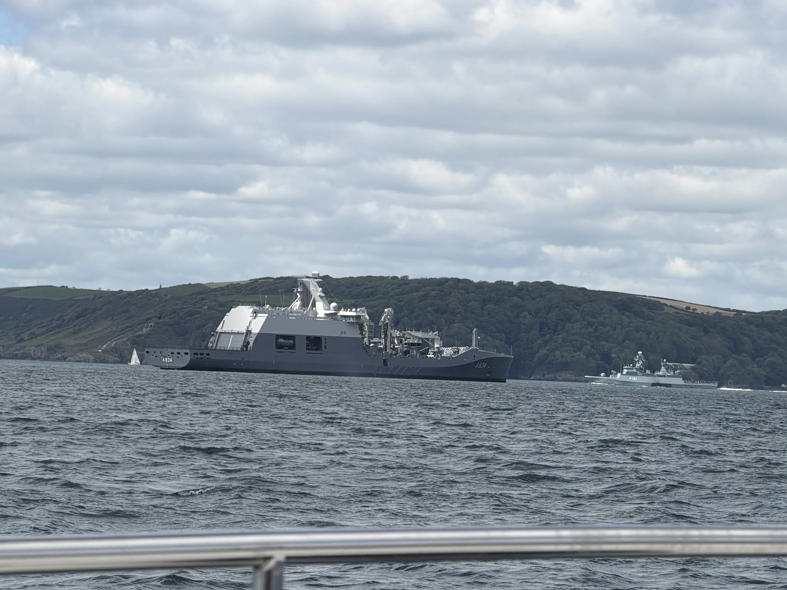   Lots of military ships on approach to Plymouth.  