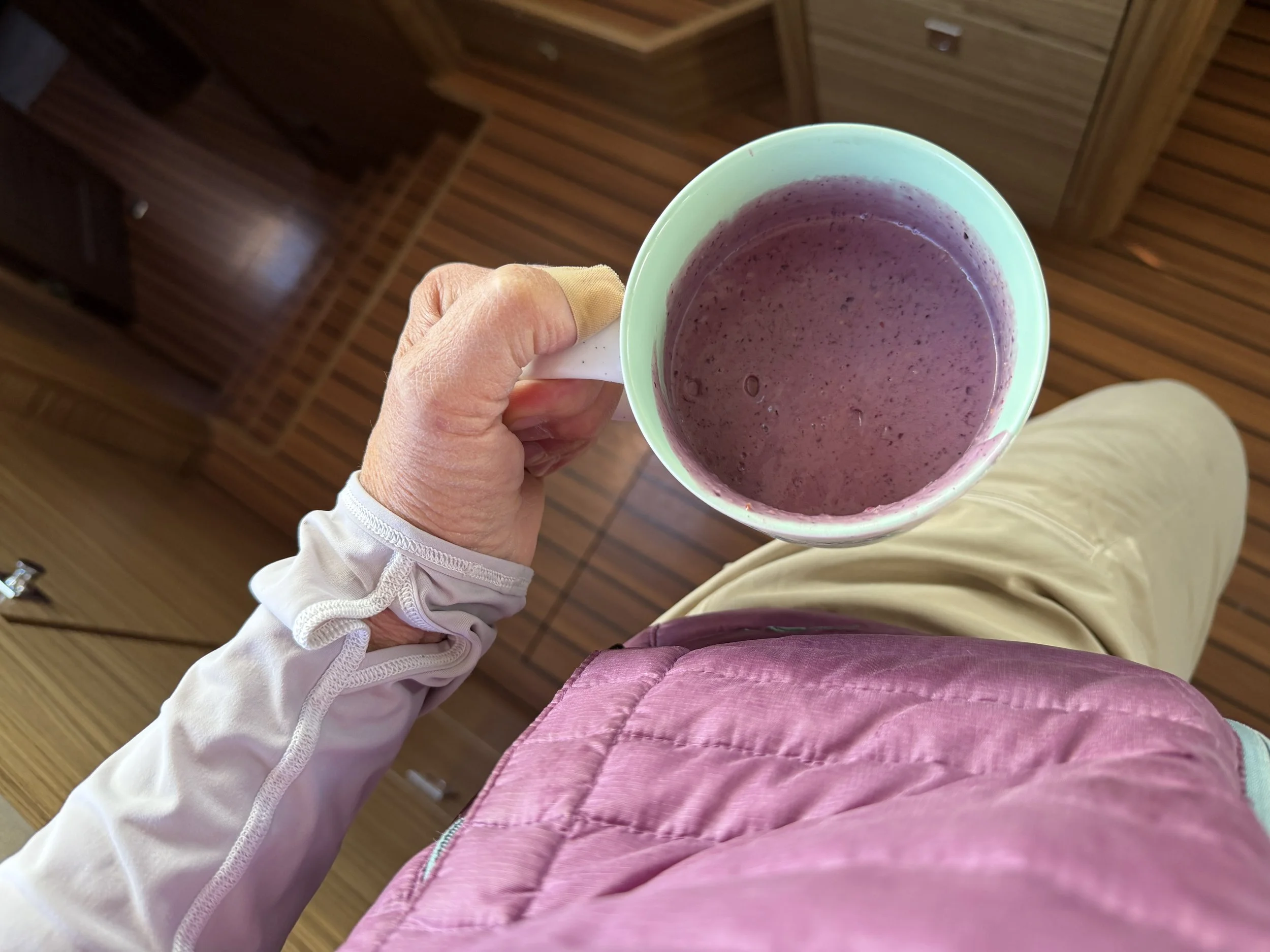   It’s important to match your breakfast with your clothes when on passage.  