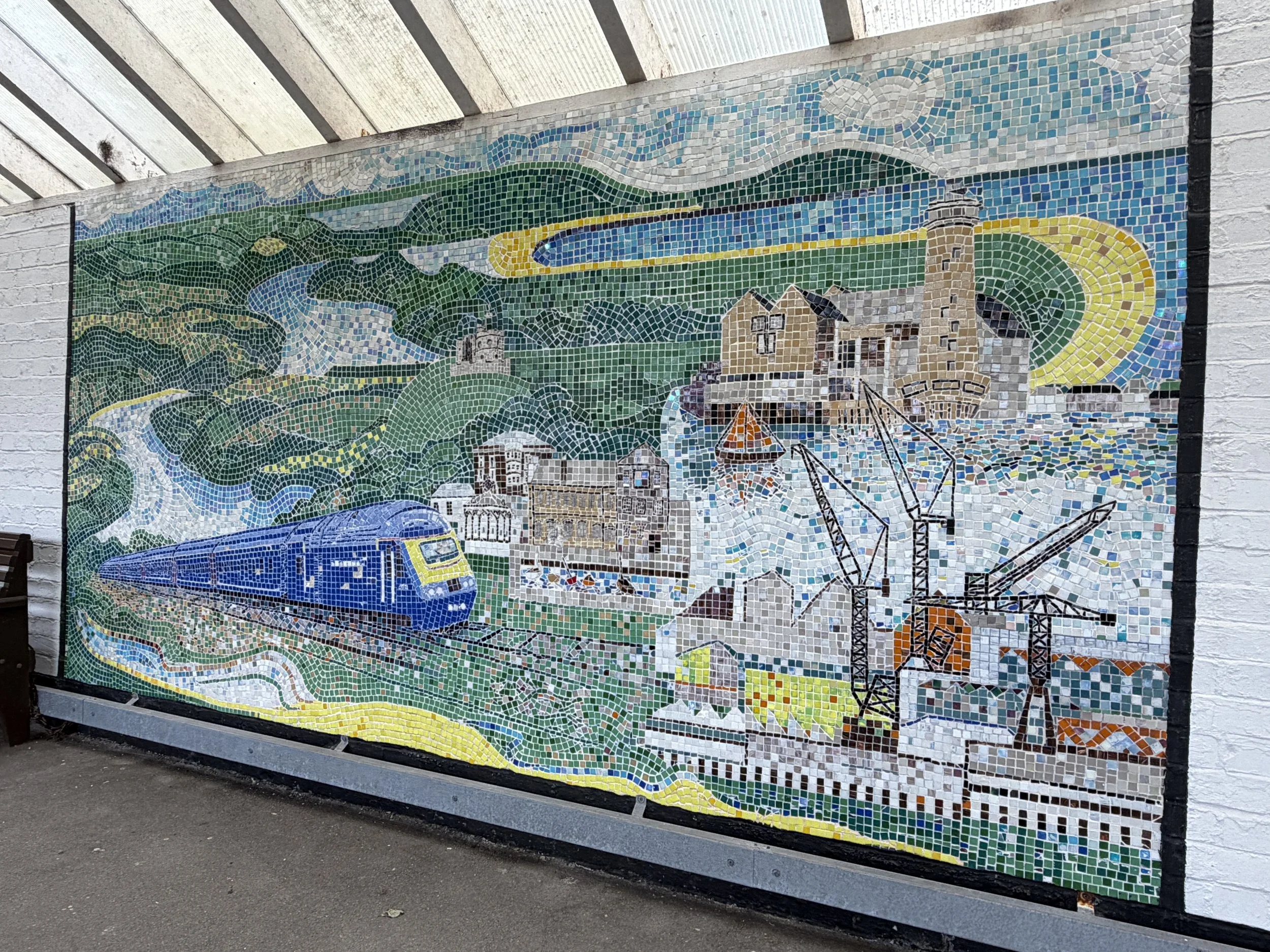   Mural in Falmouth Docks train station  