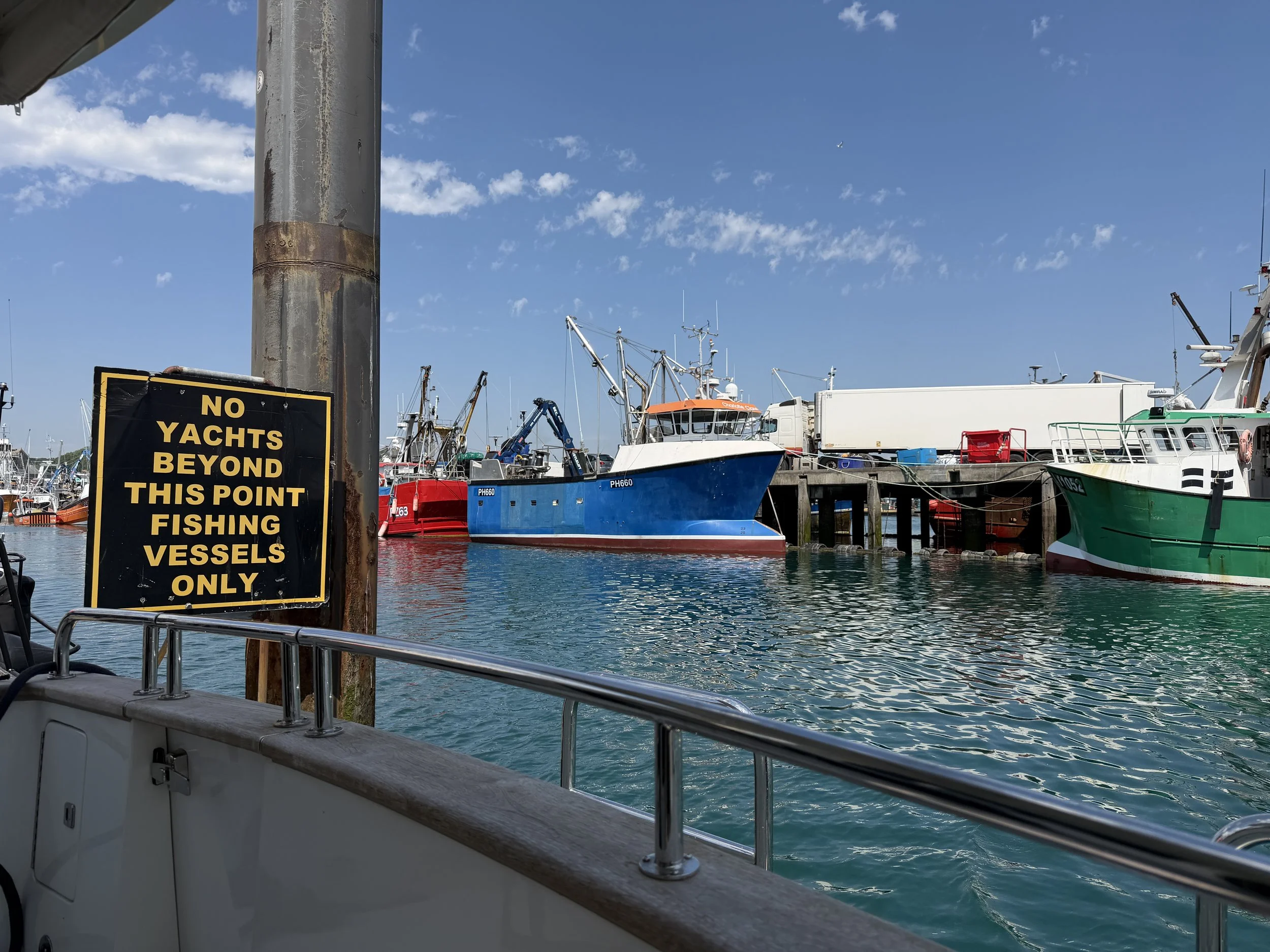   The harbor is primarily fishing boats with maybe a dozen slips for pleasure boats.  We got the second to last berth.  