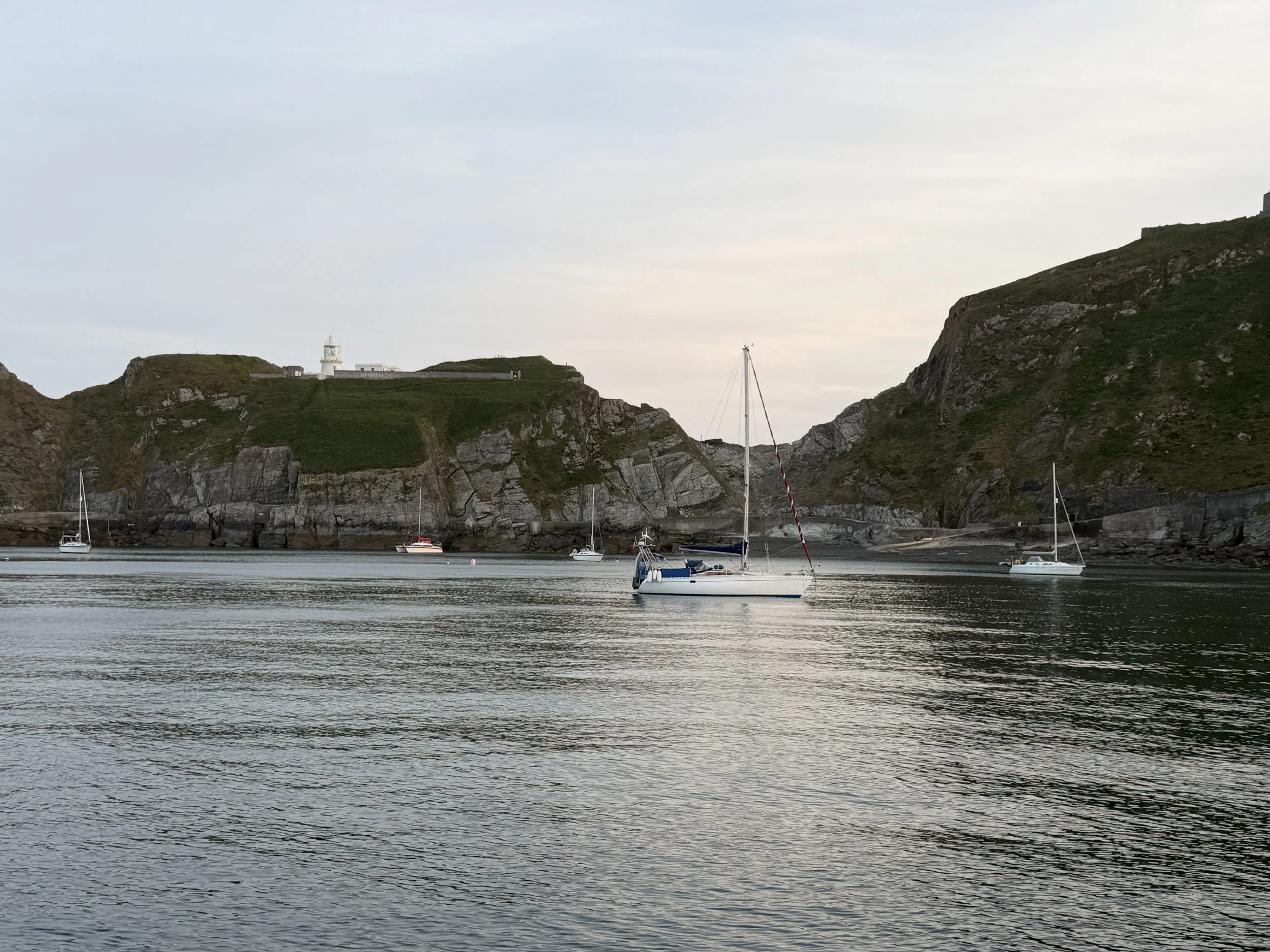   Anchored at Lundy Island  