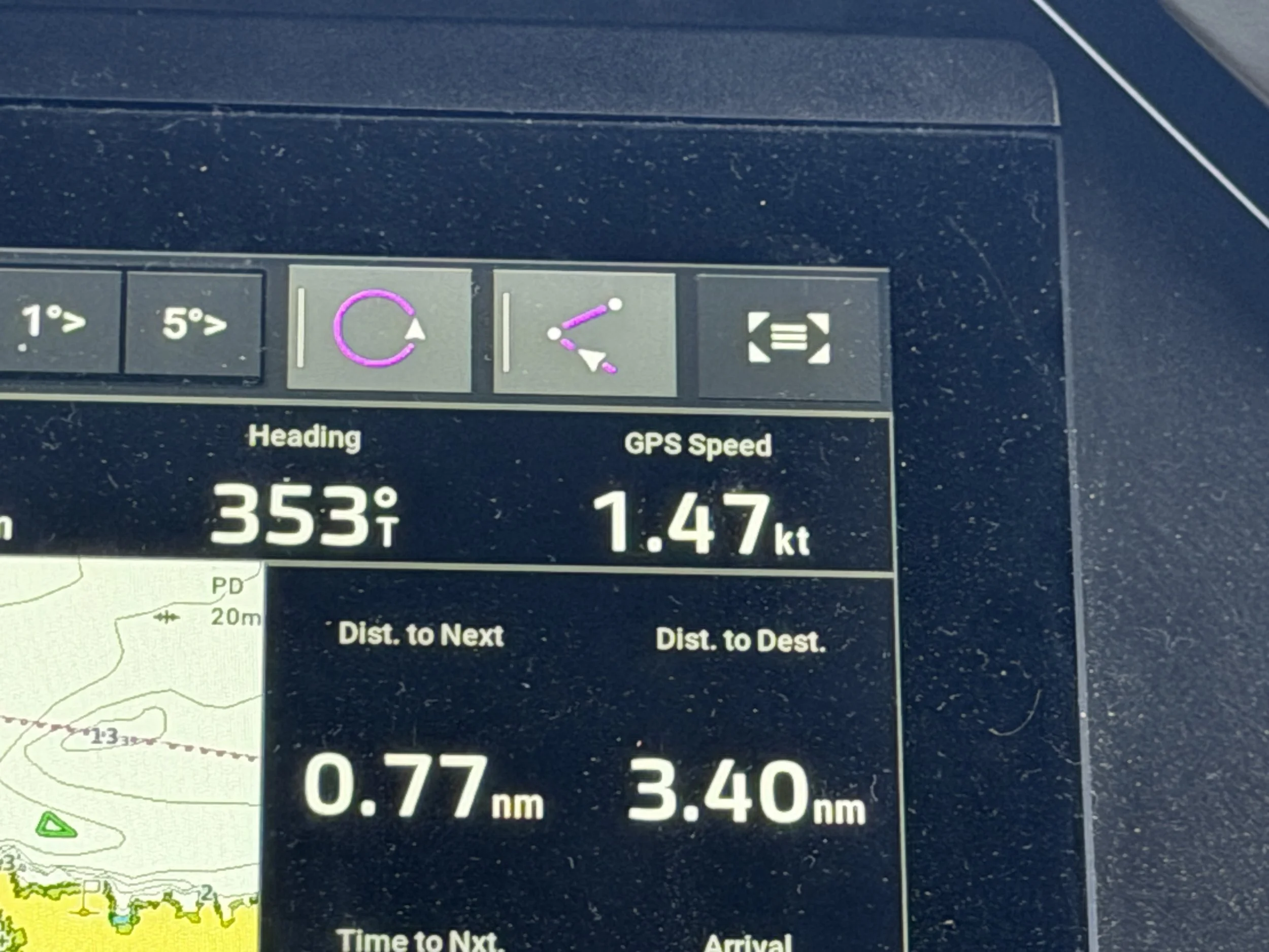   We’re moving at 1.47 knots with 3.4 miles to go. Please tell me we won’t be in this for  another 2 hours!  