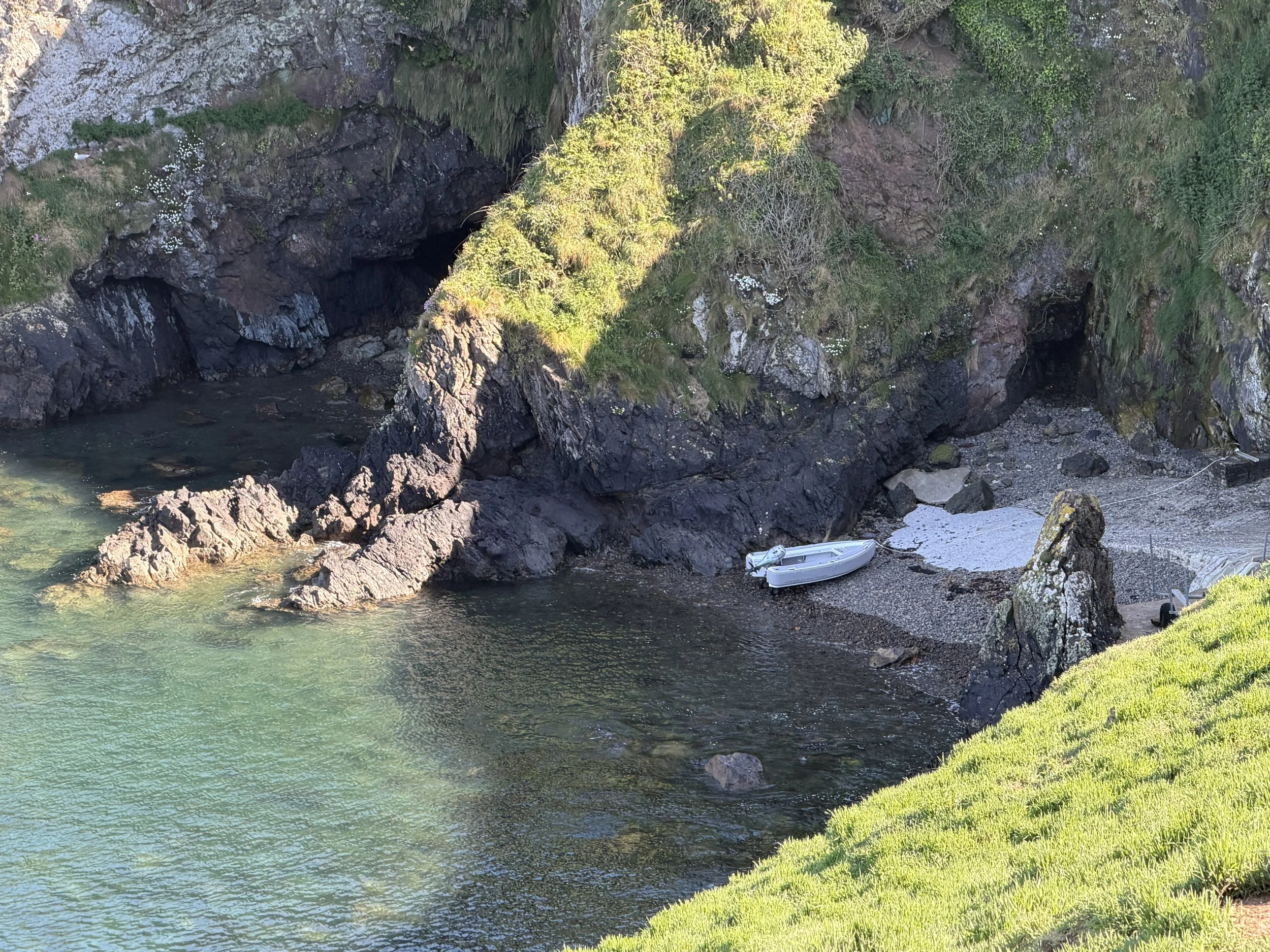   Hooray!  The dinghy is touching the water!  