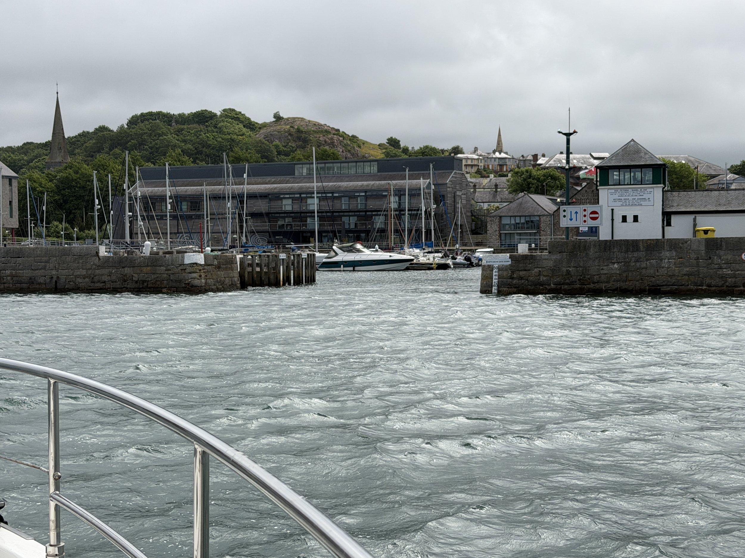   The sill is lowered and the marina gate is open.  