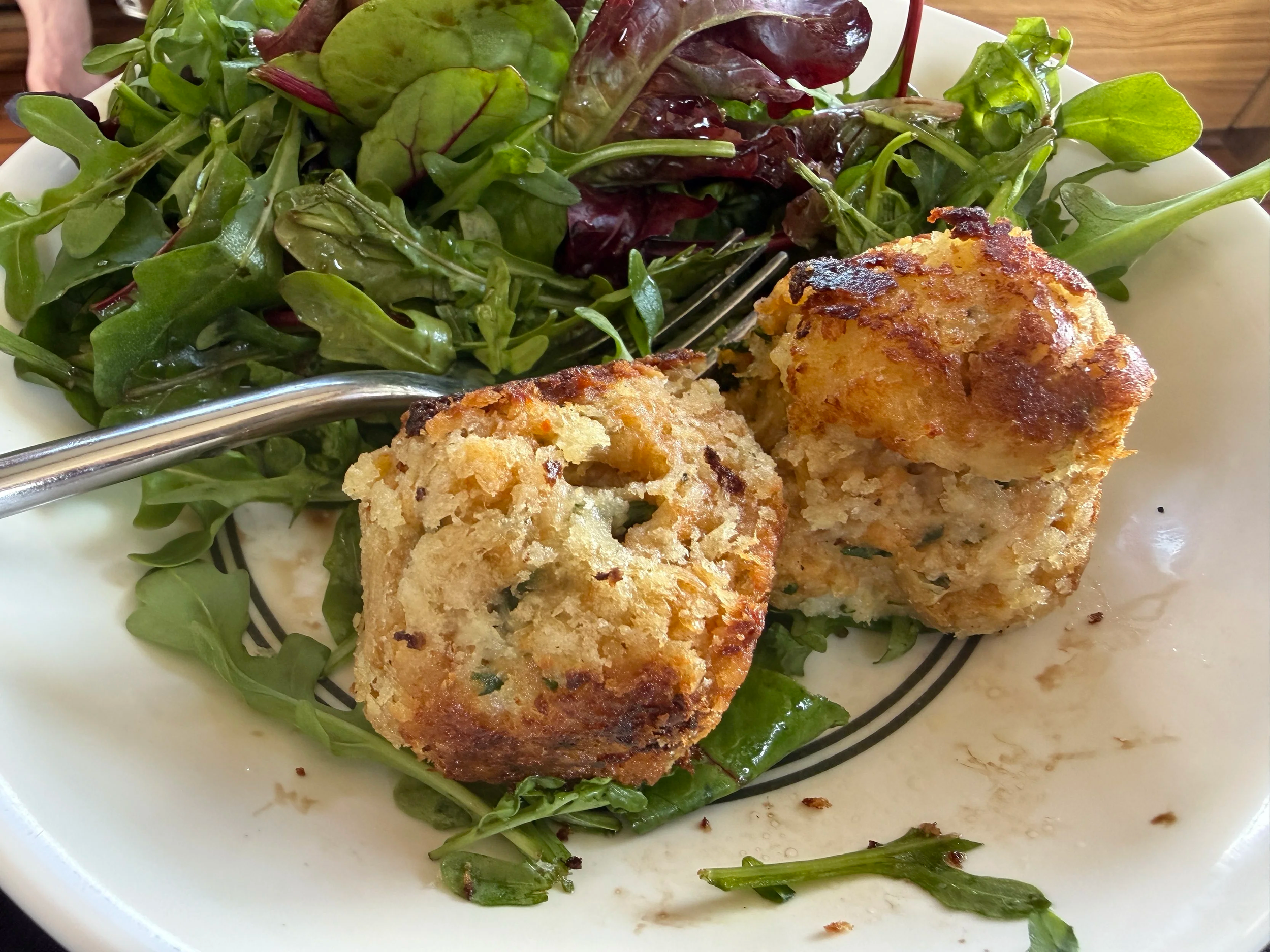   Decided to bake crab balls for lunch.  