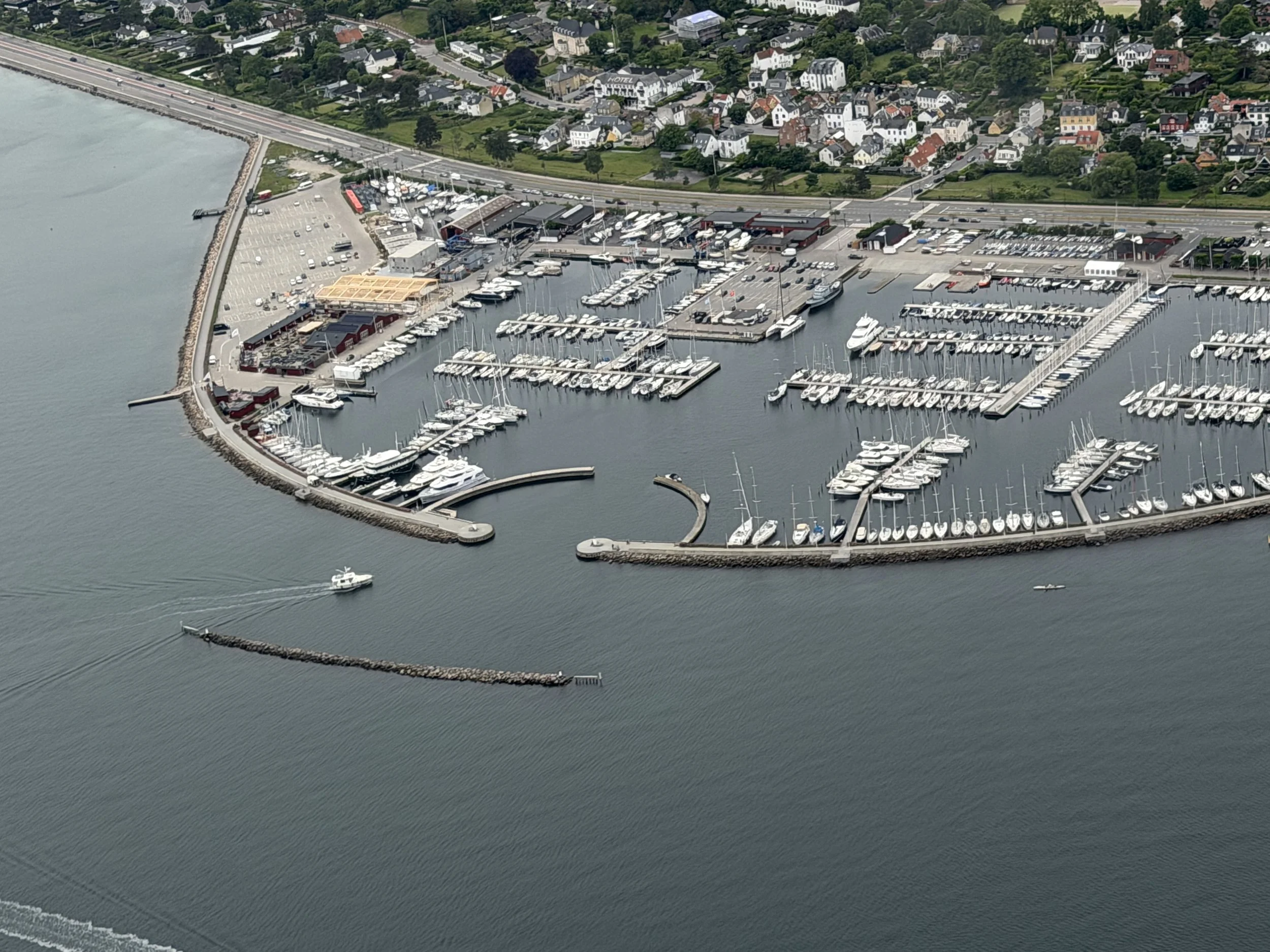   Uncanny timing of a flyover when the only  N41 in Denmark was sailing into its home port.  