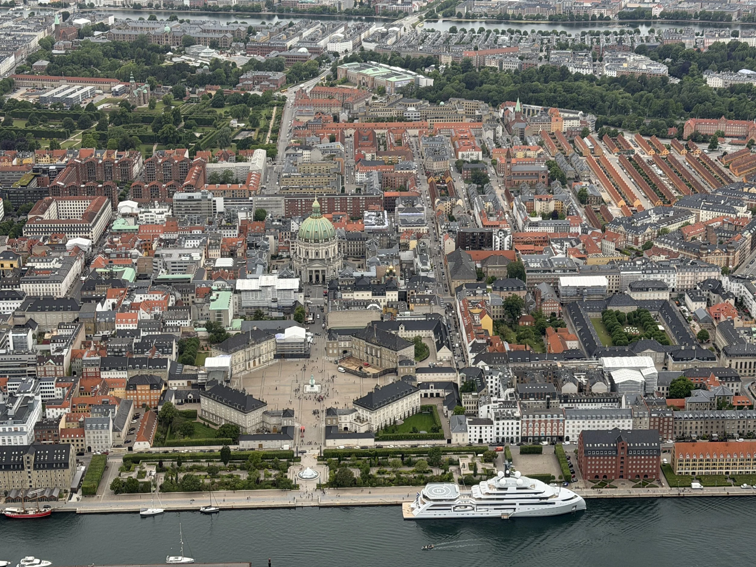   Amalienborg Palace Square in front of the Marble Church.  