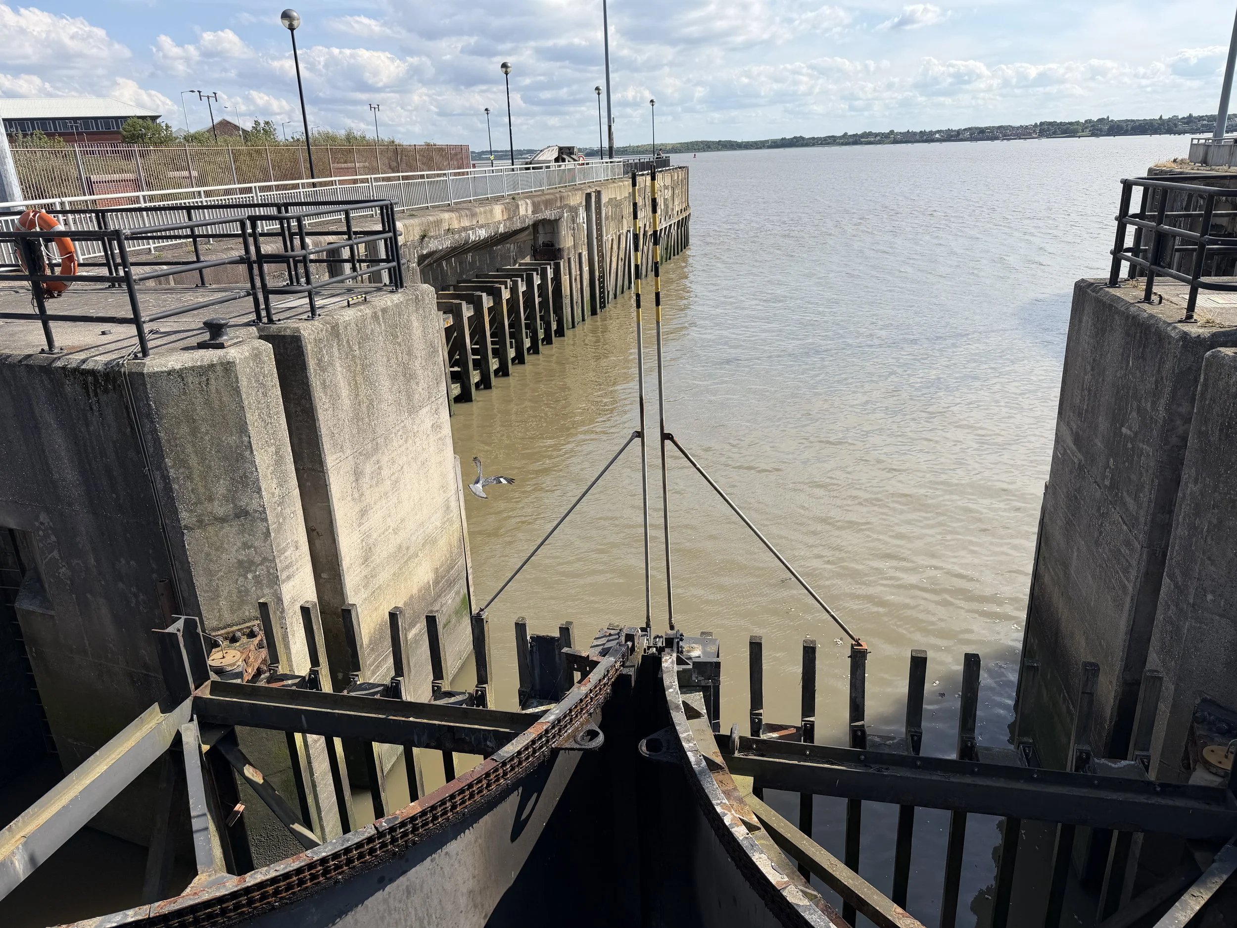   The entrance lock looking out onto River Mersey.  