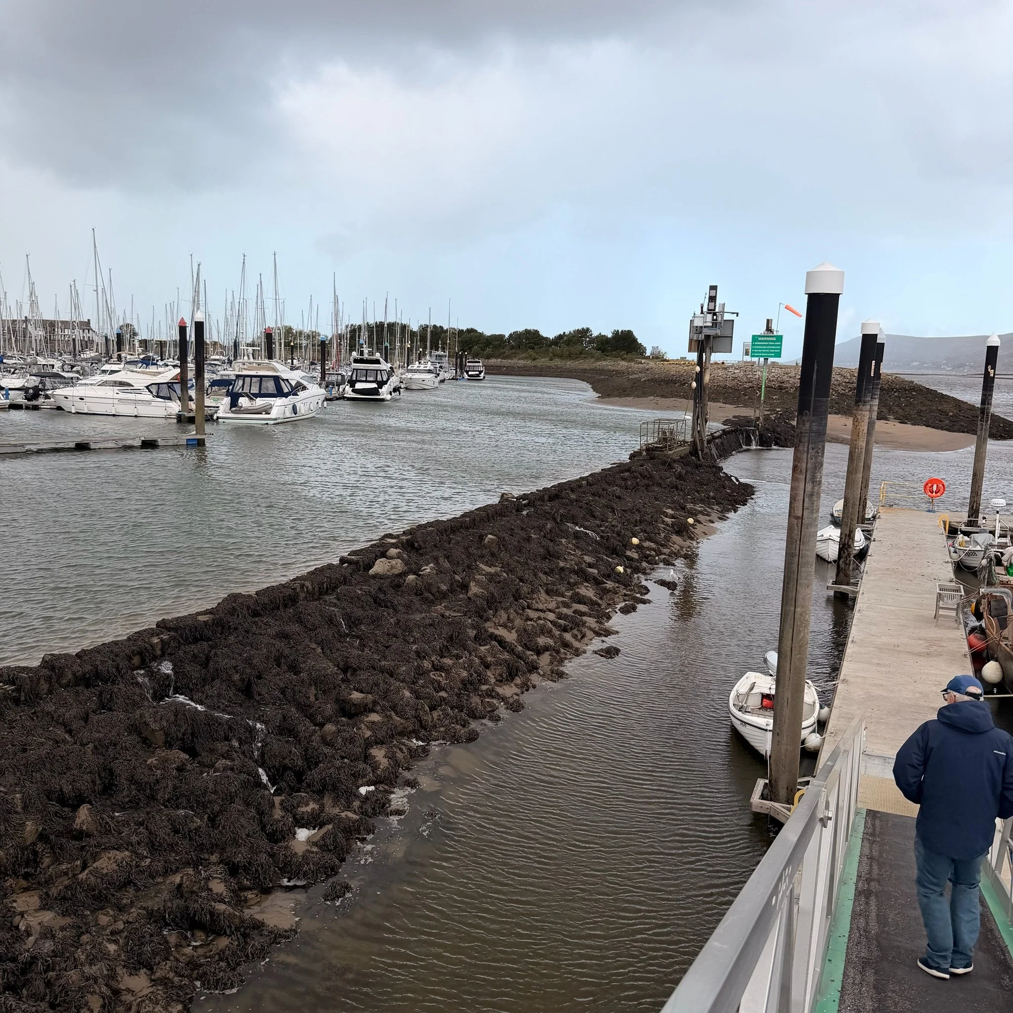   The sill at Conwy Marina holds water in at low tide - entering and exiting can be a challenge.   