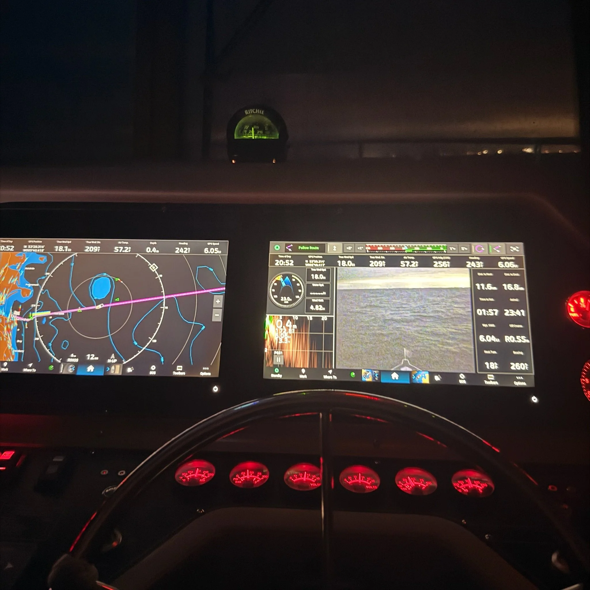  Crossing the Irish Sea at night    (what an awesome new night vision camera!)  