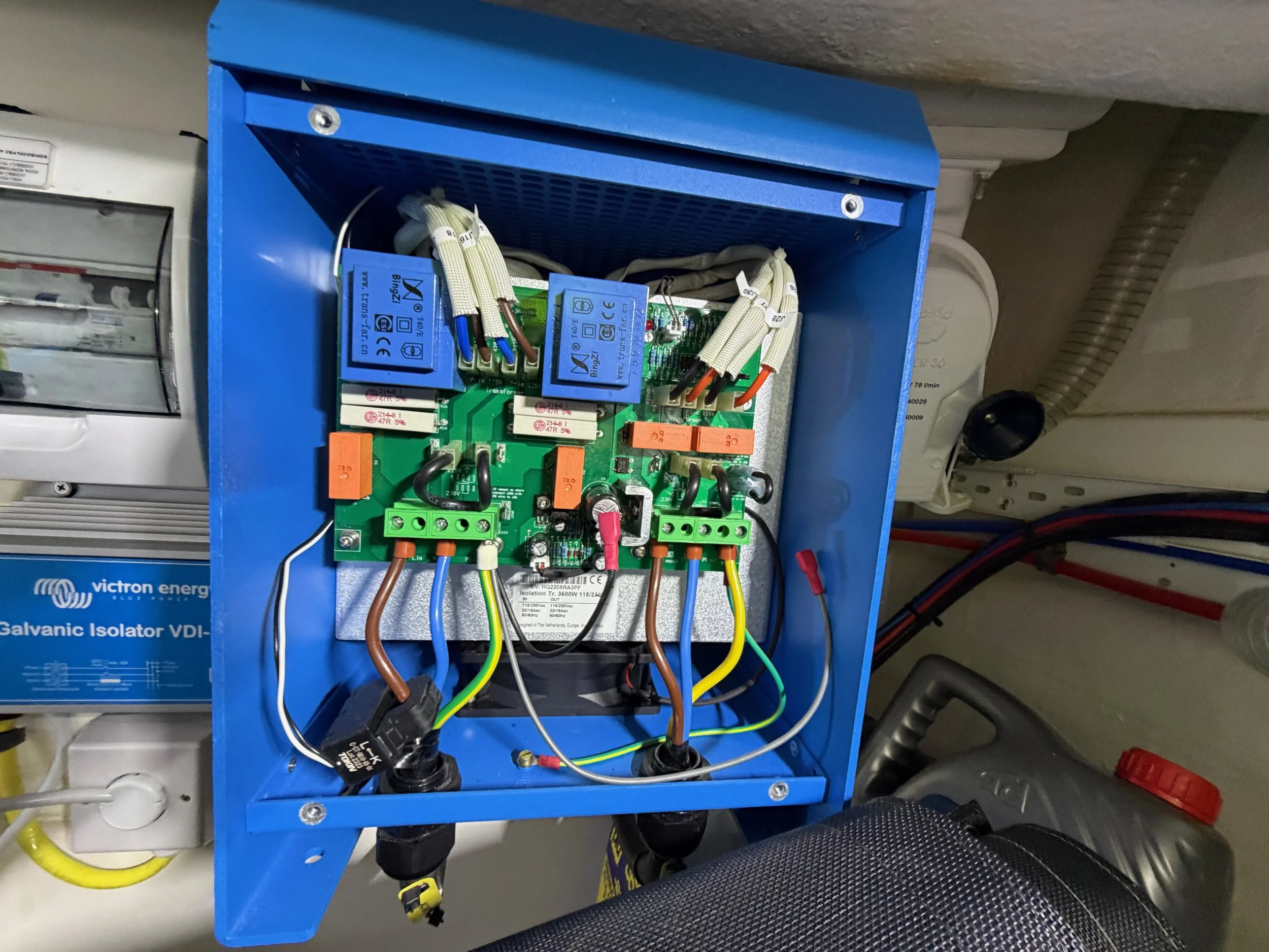   Rerig the isolation transformer for safety ashore.  