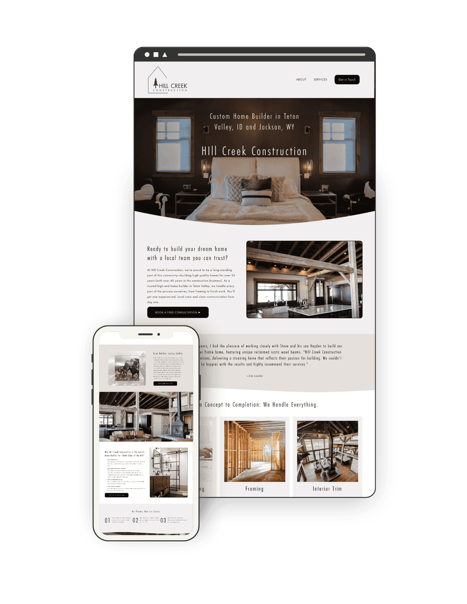 Hill Creek Construction — Website for Contractor