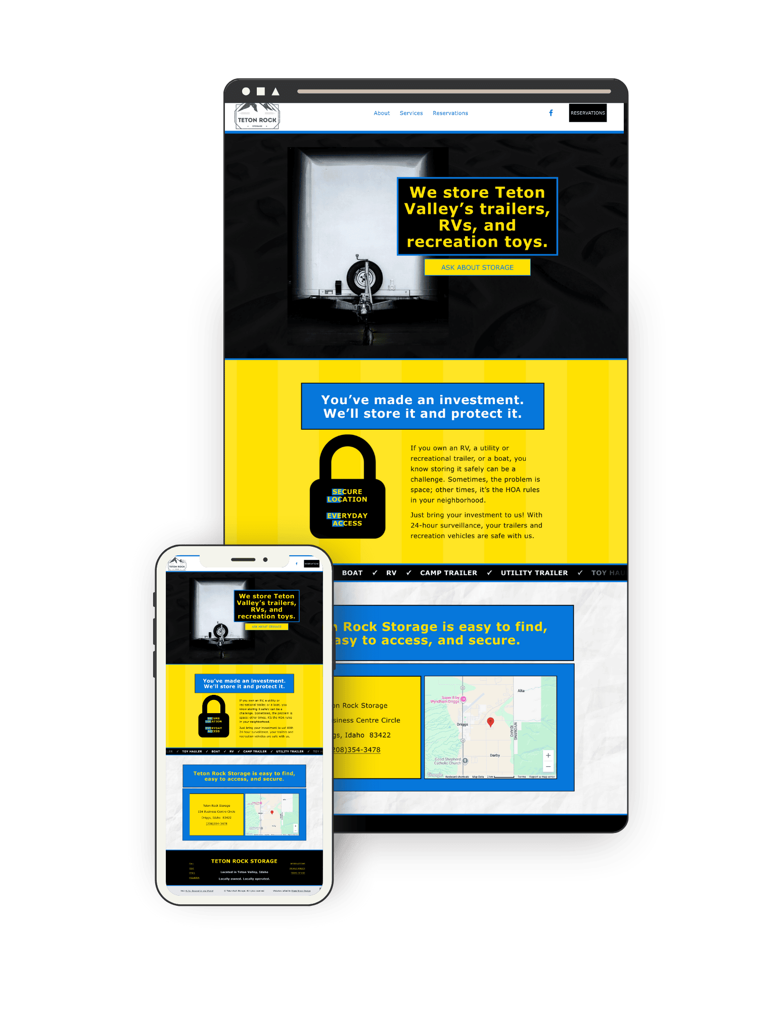 Teton Rock Storage — Website for Storage Business