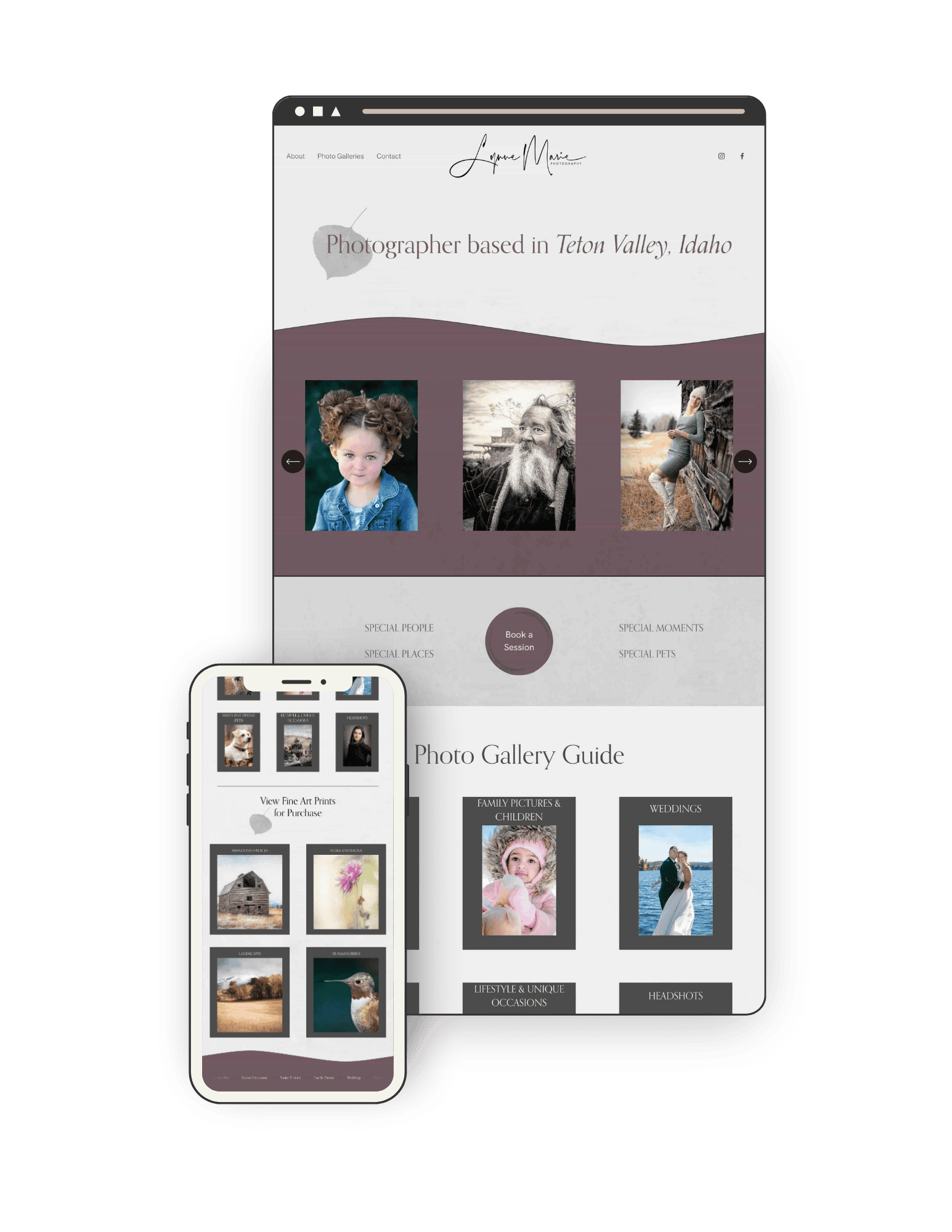 Website for a photographer.