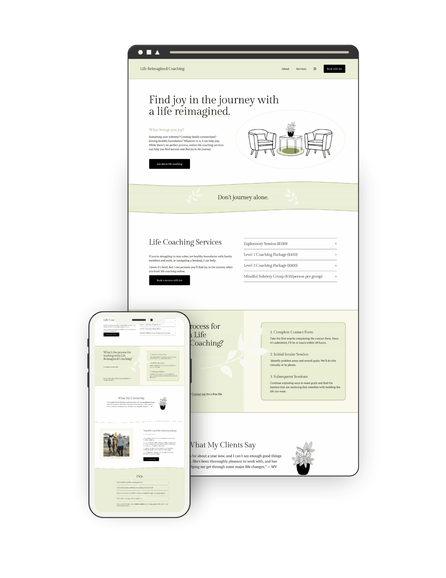 Website for a life coach.